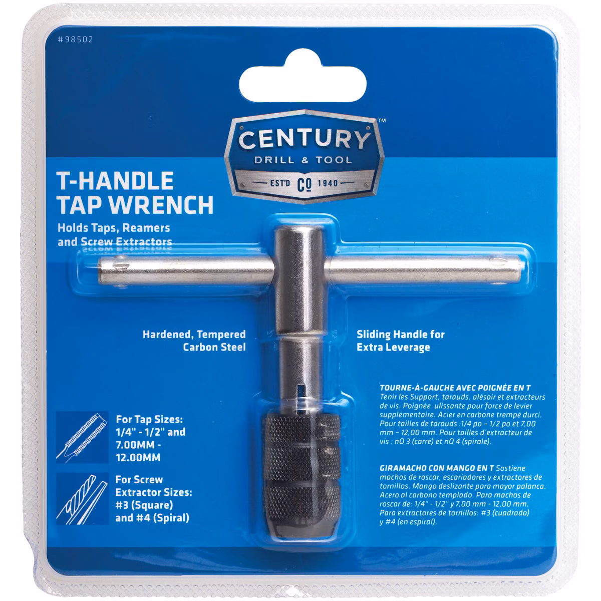 Century Drill & Tool 1/4 In. to 1/2 In. Tap Wrench T-Handle
