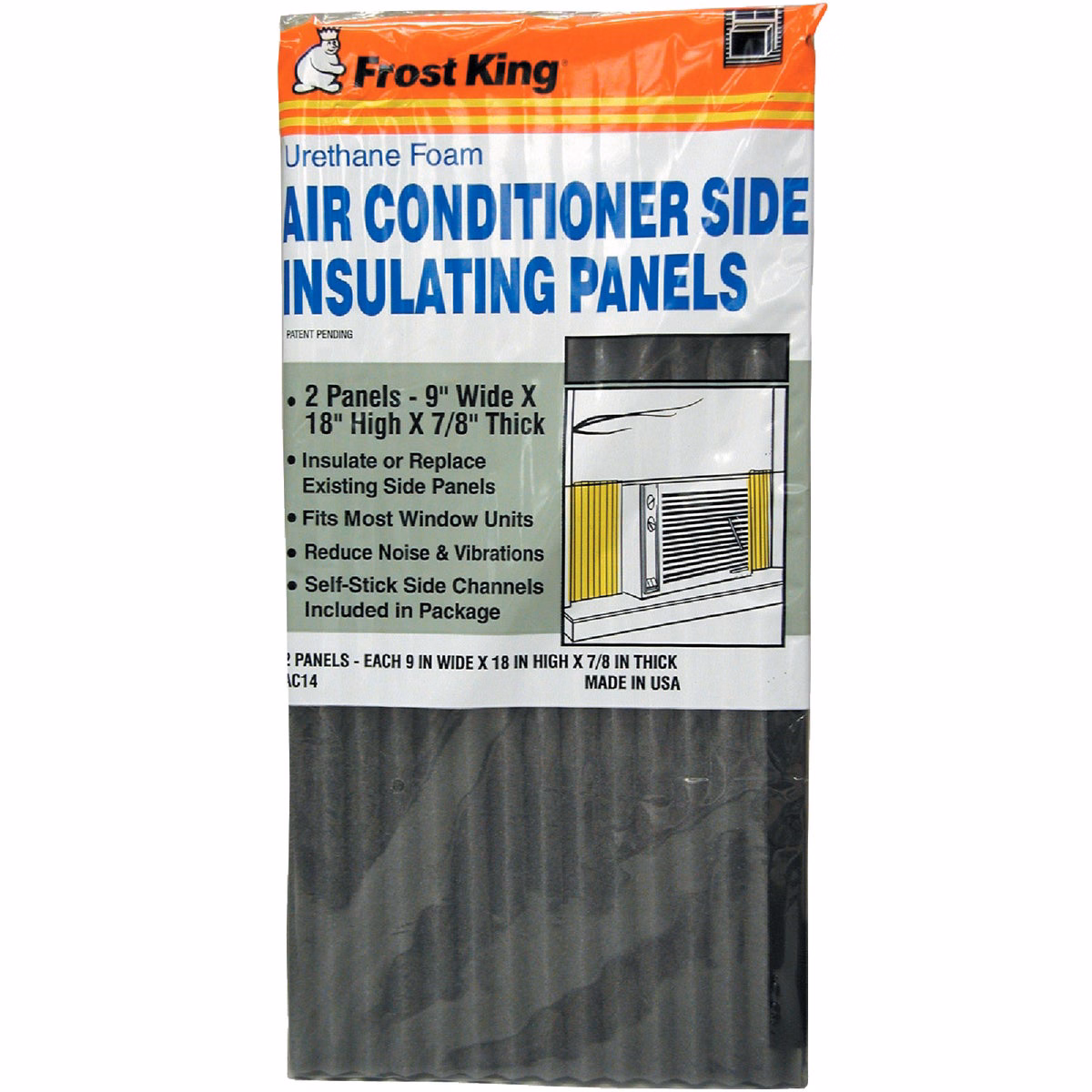 Frost King 9 In. W. x 18 In. H. Charcoal Side Air Conditioner Insulating Panel (2-Pack)
