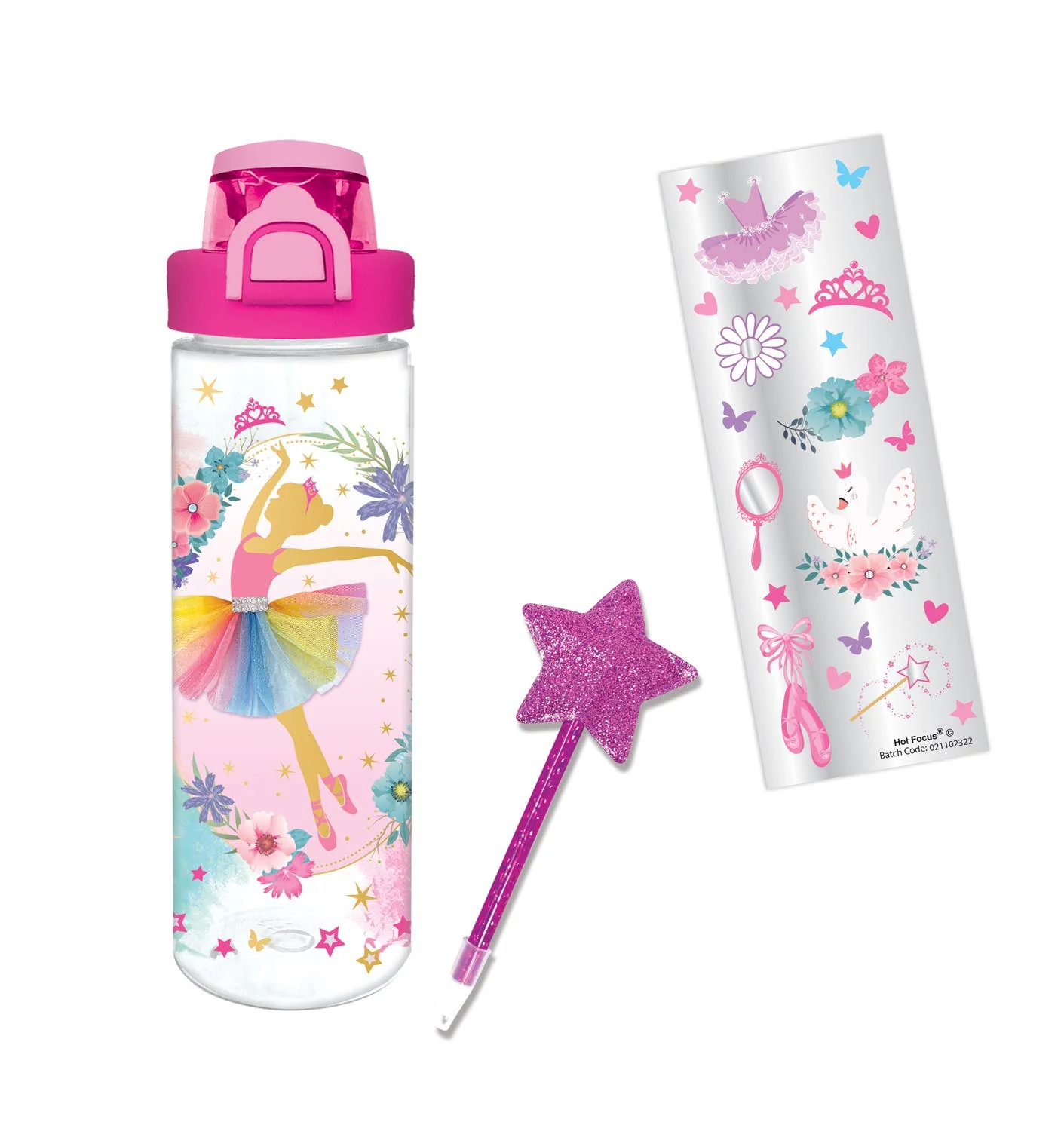 Hot Focus Pop – Open Water Bottle Writing Fun, Ballerina Beauties