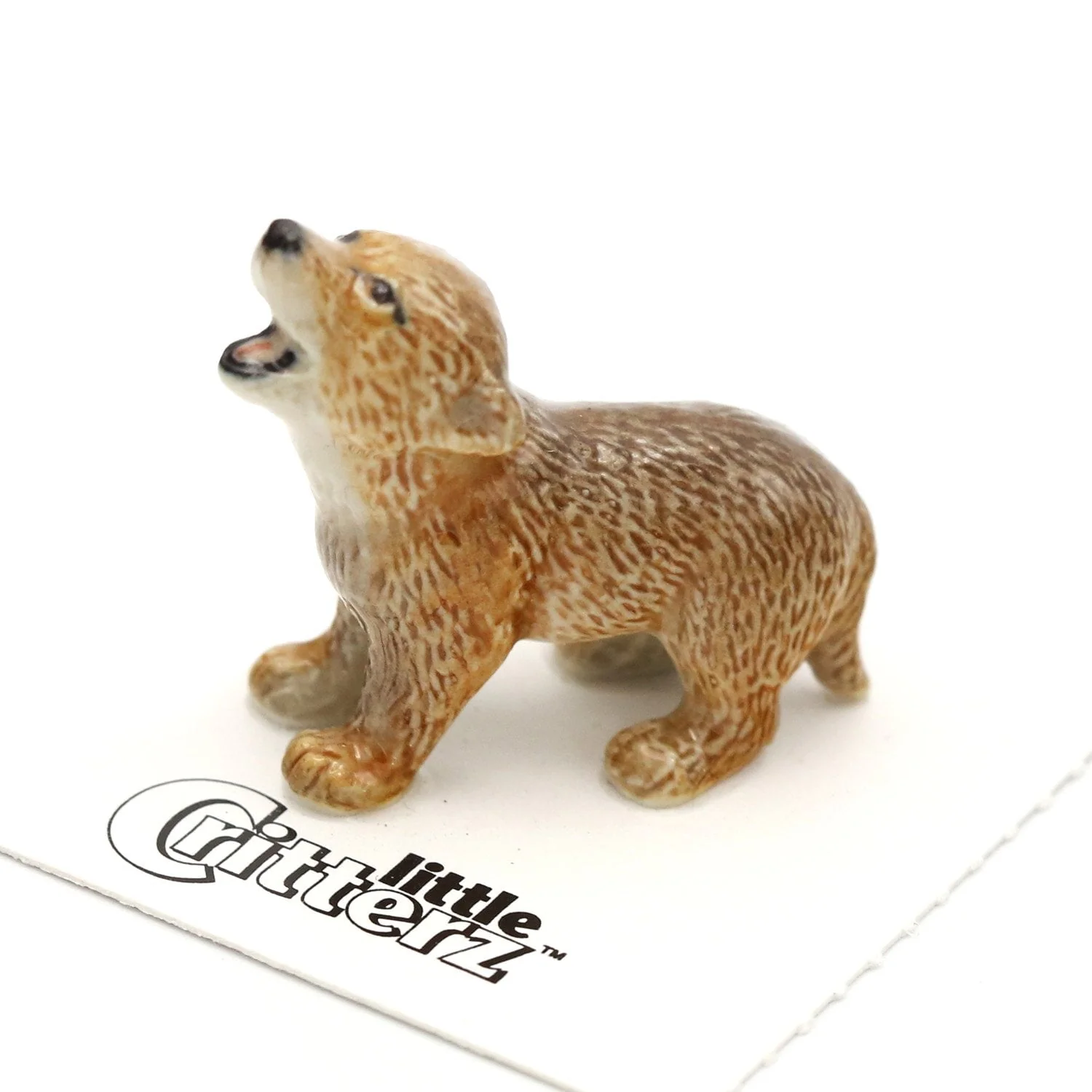 Little Critterz Coyote Pup “Howler” – Decorative Figurine Miniature Porcelain Figurine