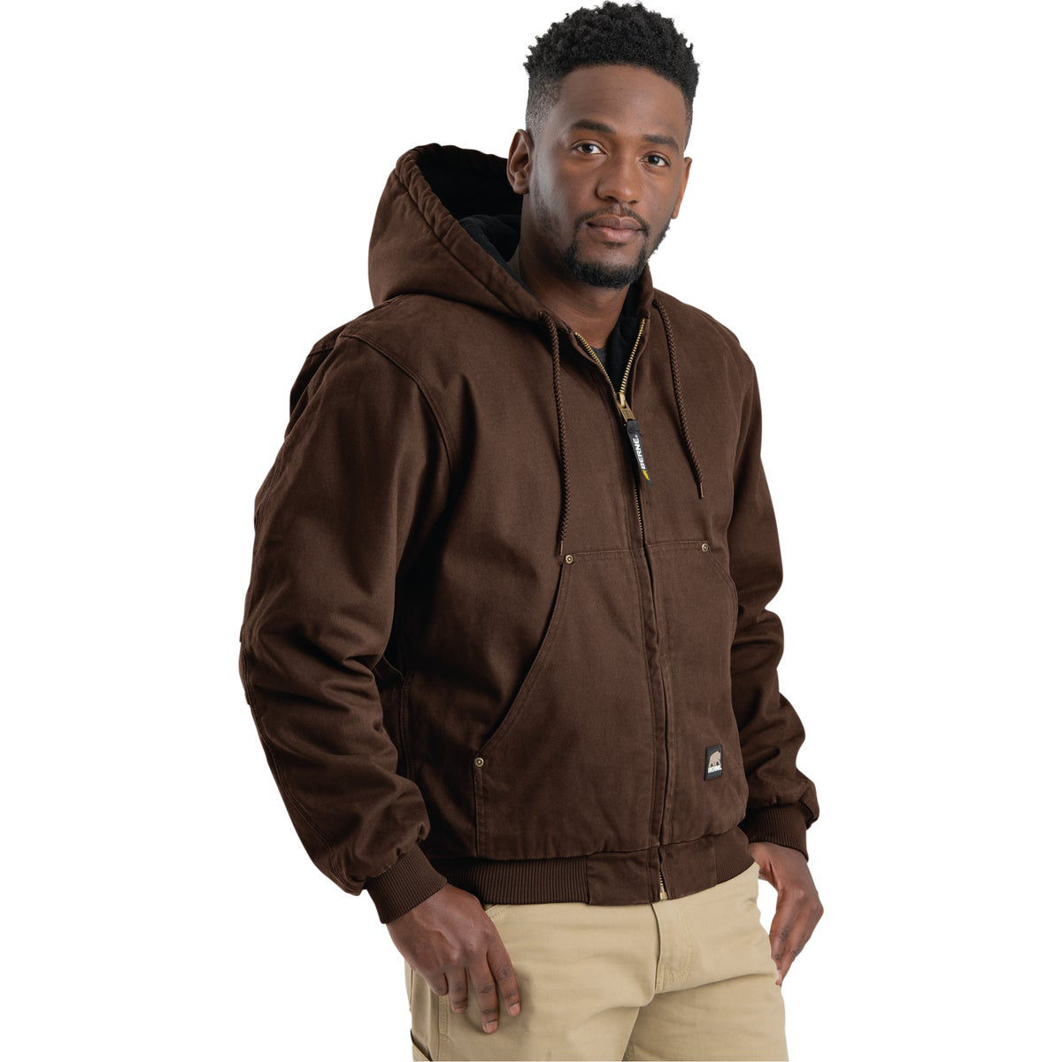 Berne Heartland Men's Large Bark Hooded Work Jacket