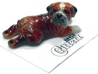 Little Critterz Puppy Dog “Winston” lays flat New Figurine MINIATURE Porcelain LITTLE CRITTERZ LC811