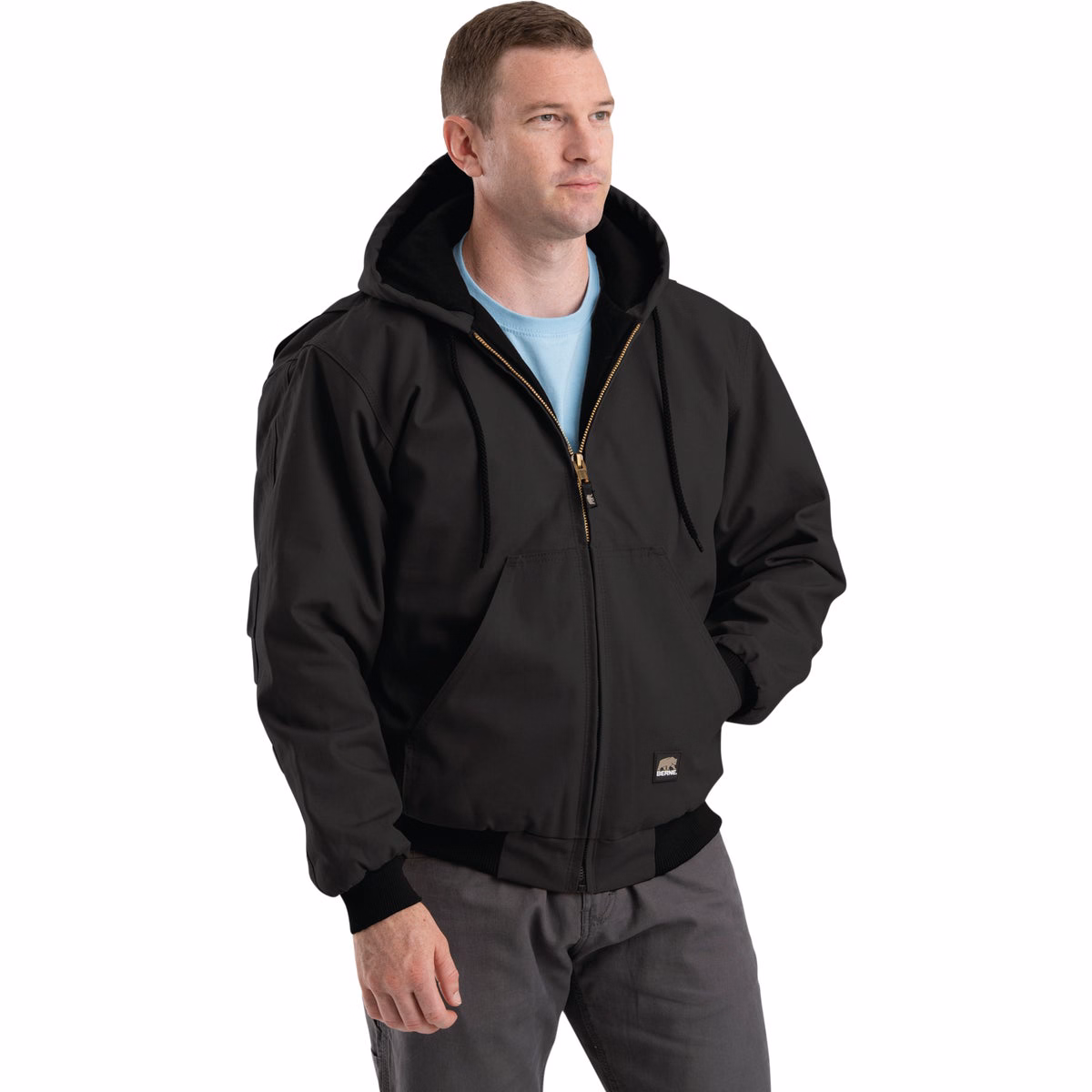 Berne Heritage Men's 2XL Black Hooded Active Work Jacket