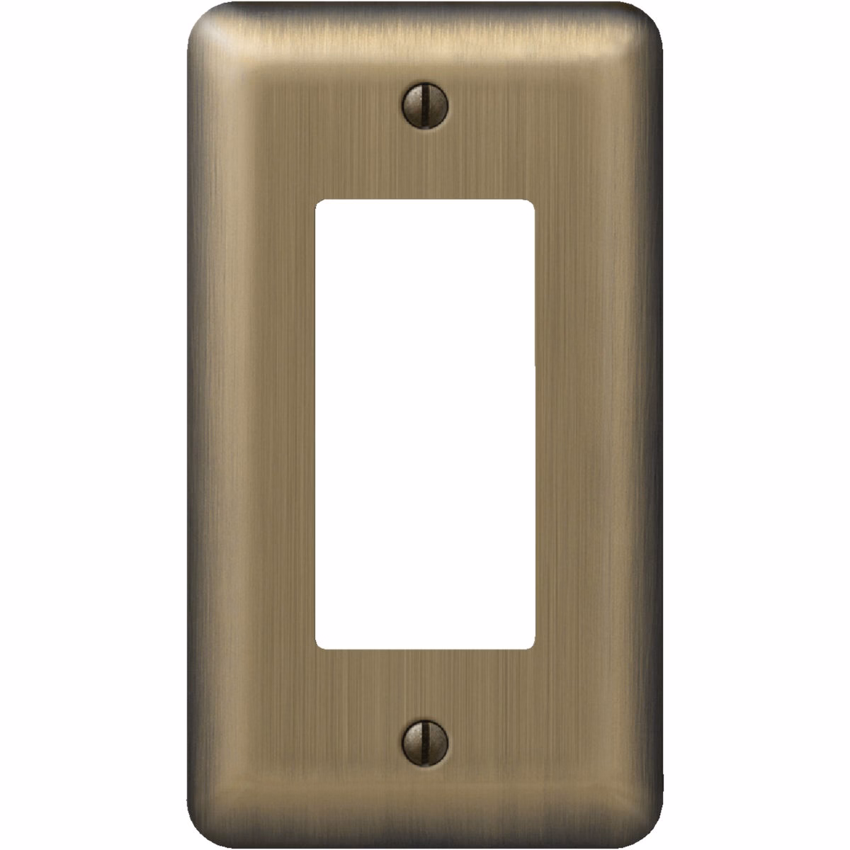 Amerelle 1-Gang Stamped Steel Rocker Decorator Wall Plate, Brushed Brass