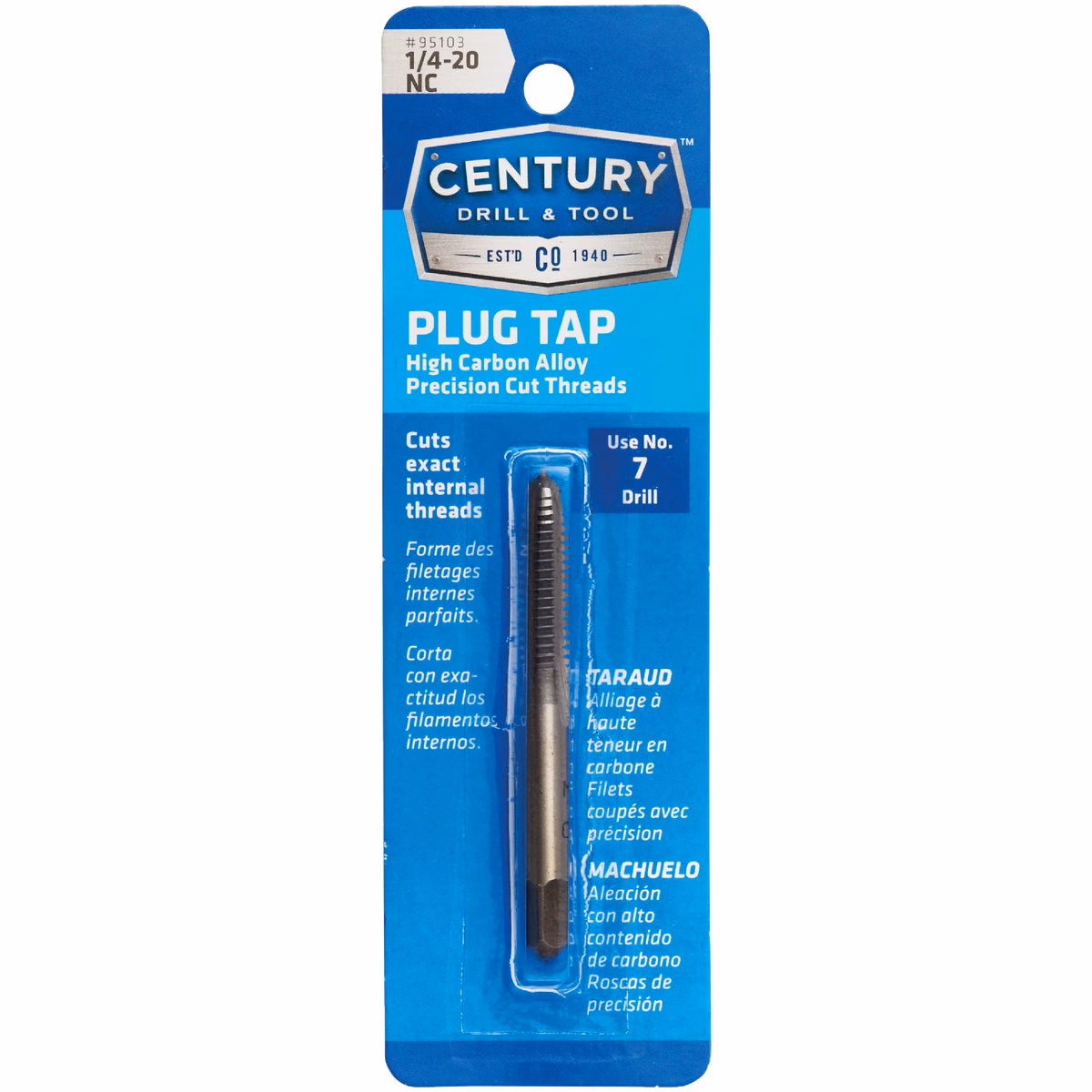 Century Drill & Tool 1/4-20 Carbon Steel National Course Tap-Plug