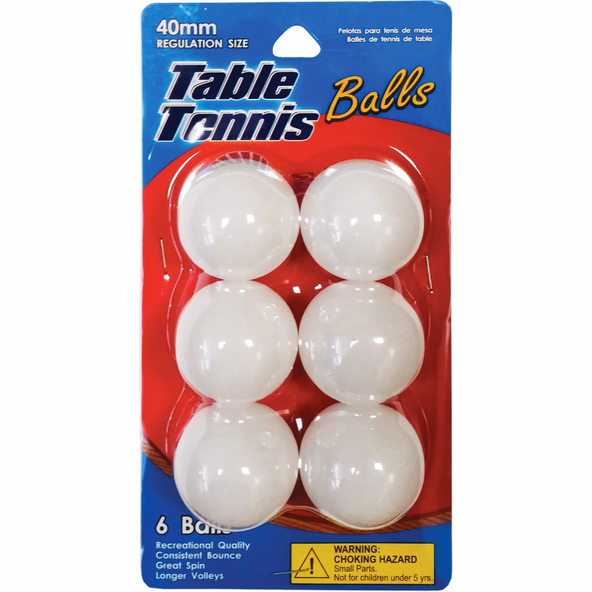 The Bar Red Jr. White Table Tennis Balls (6-Pack)