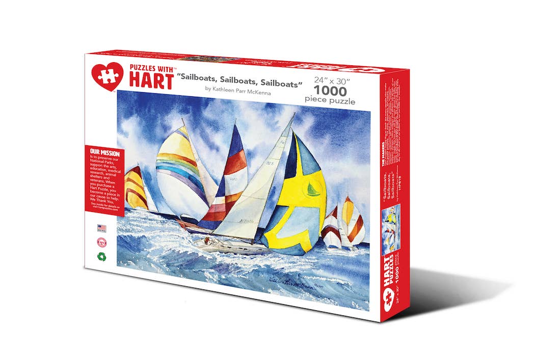 Hart Puzzles – Sailboats Puzzle by Kathleen Parr McKenna – Adult
