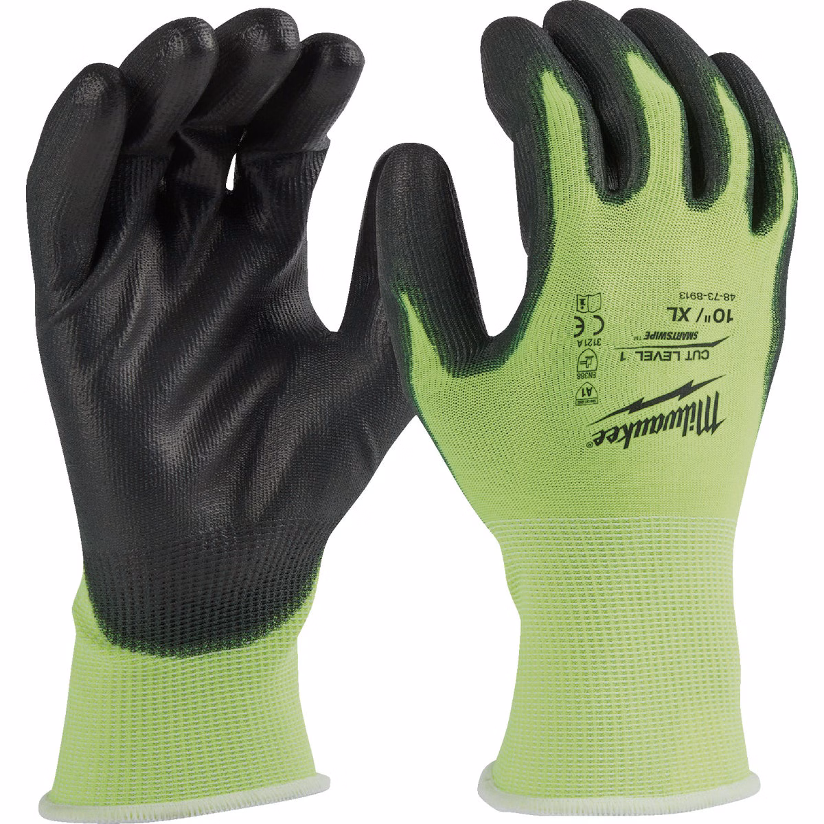 Milwaukee Unisex Large High Visibility Cut Level 1 Dipped Glove