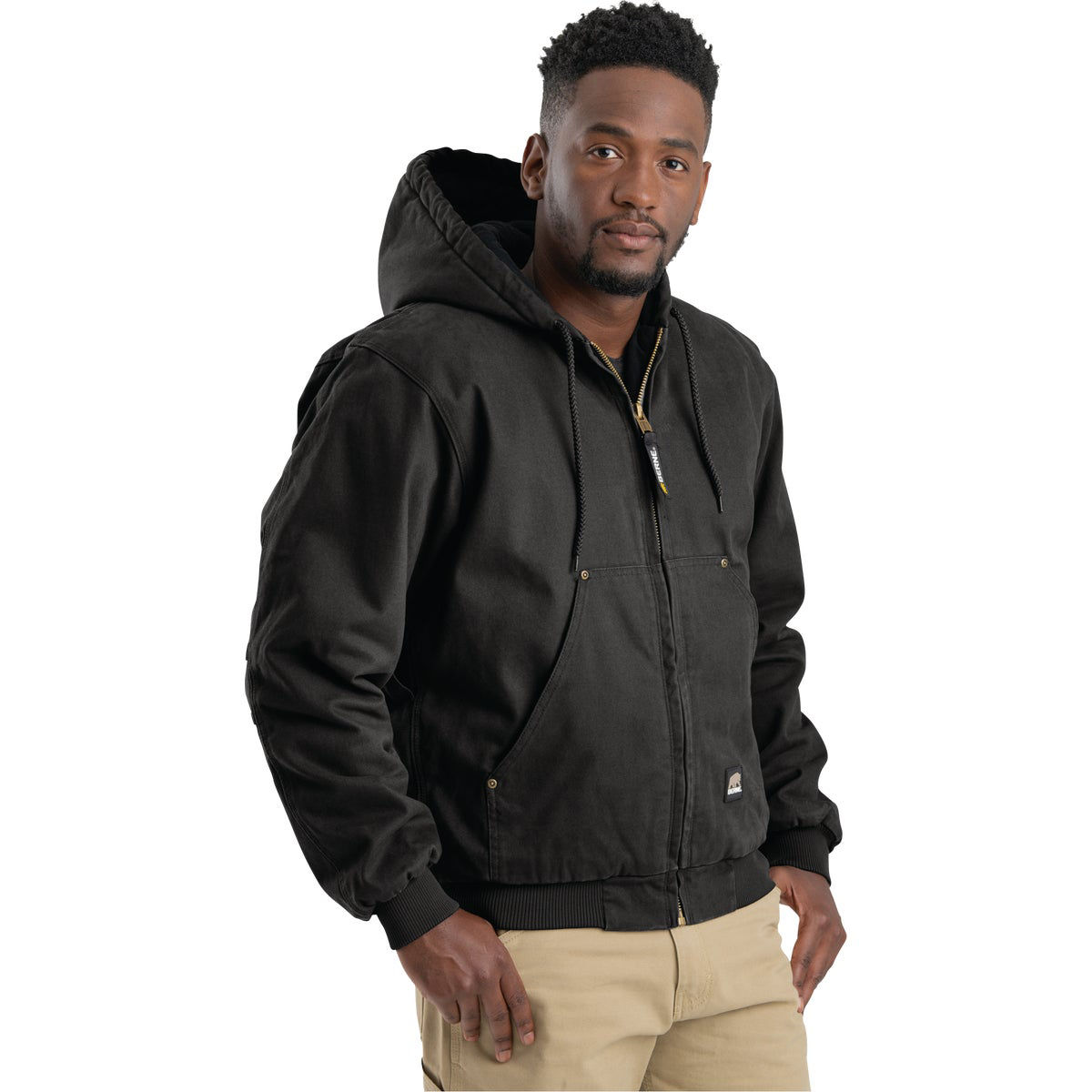 Berne Heartland Men's 2XL Black Hooded Work Jacket