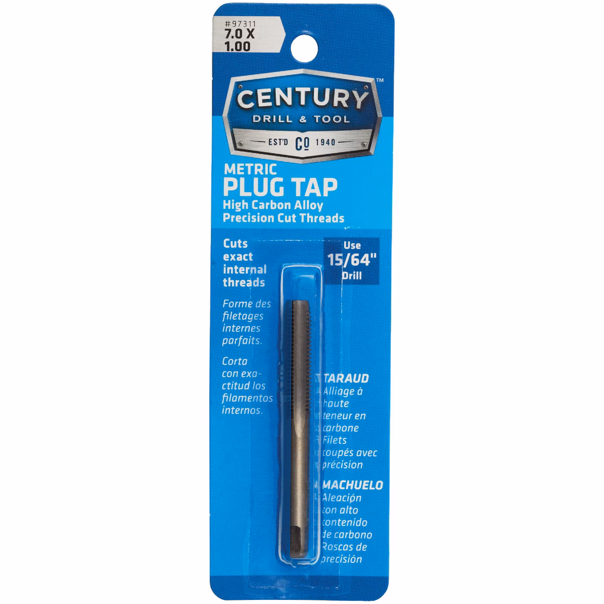 Century Drill & Tool 7.0×1.00 Carbon Steel Metric Tap