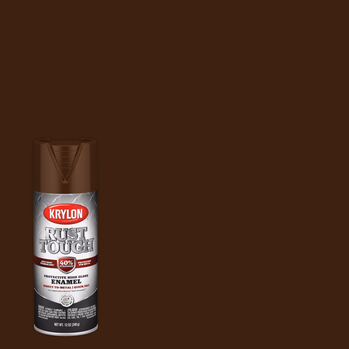 Krylon Rust Tough 12 Oz. Gloss Alkyd Enamel Spray Paint, Leather Brown