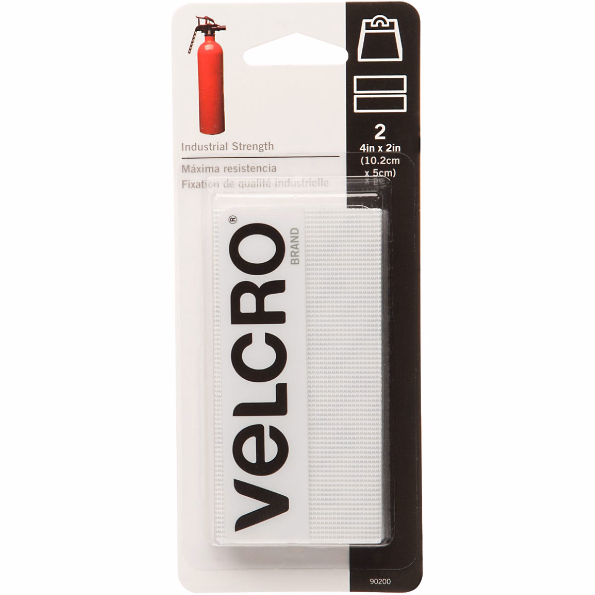 VELCRO Brand 2 In. x 4 In. White Industrial Strength Hook & Loop Strip (2-Count)