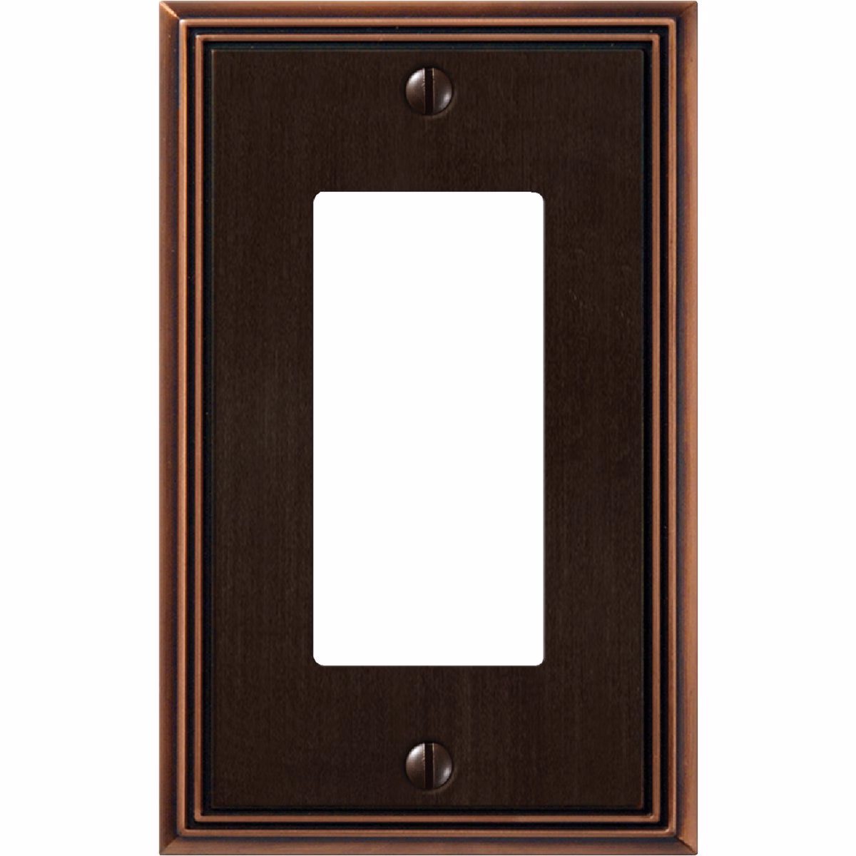 Amerelle Metro Line 1-Gang Cast Metal Rocker Decorator Wall Plate, Aged Bronze