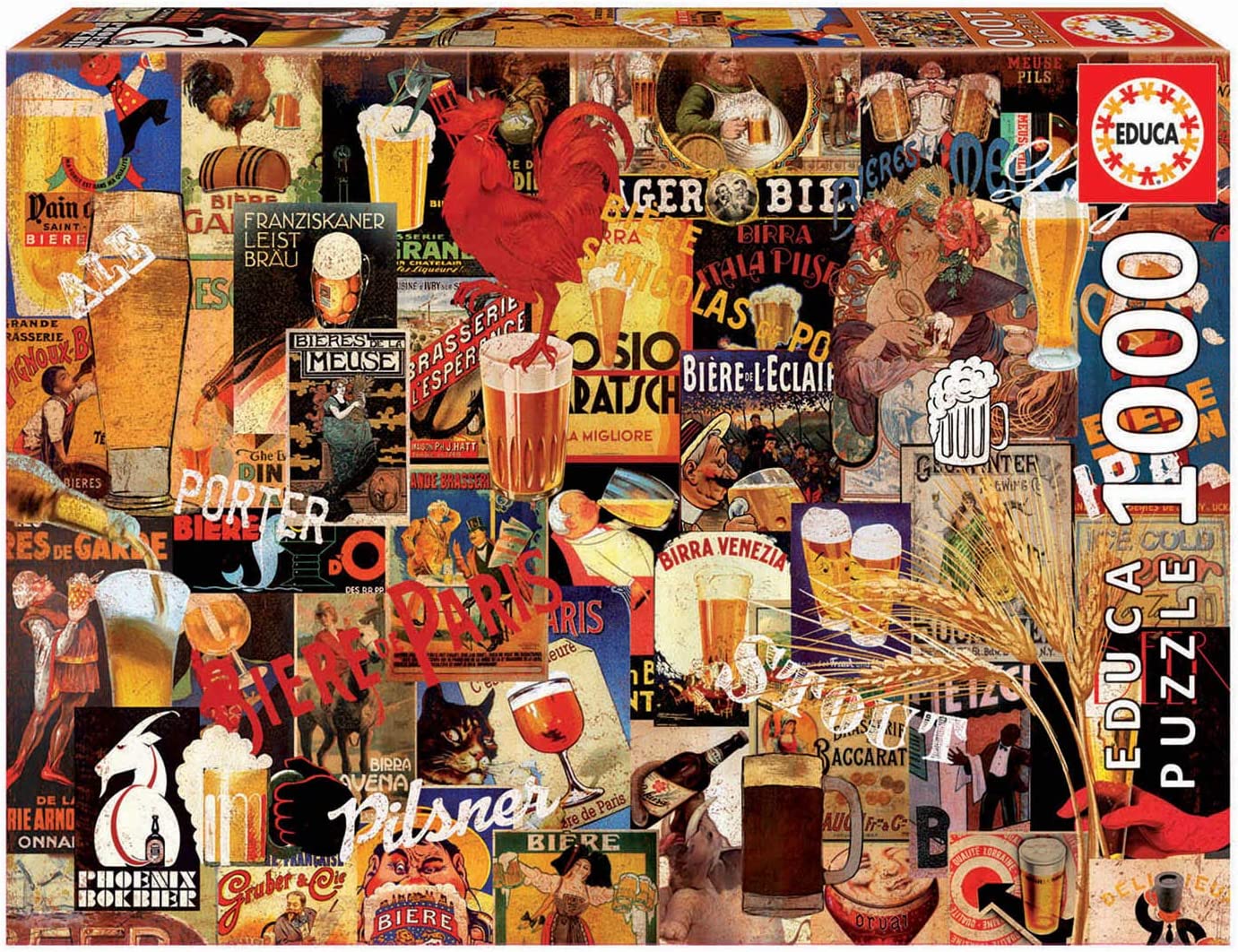 Educa 1000 pc Vintage Beer Collage Jigsaw Puzzle