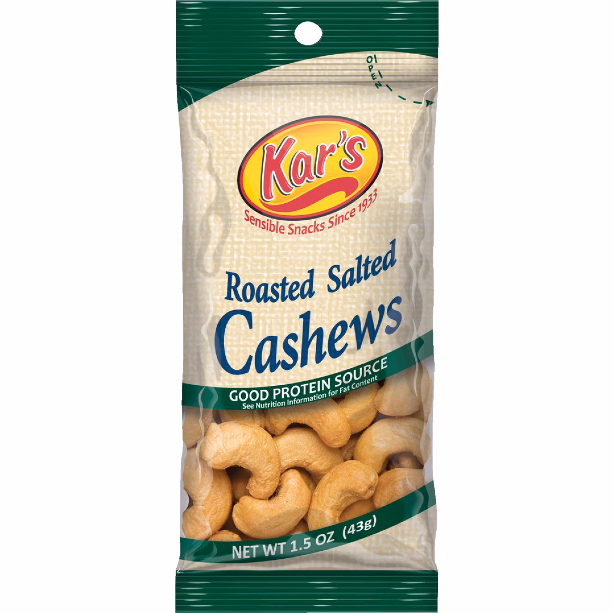 Kar's 1.5 Oz. Salted Cashew Nuts