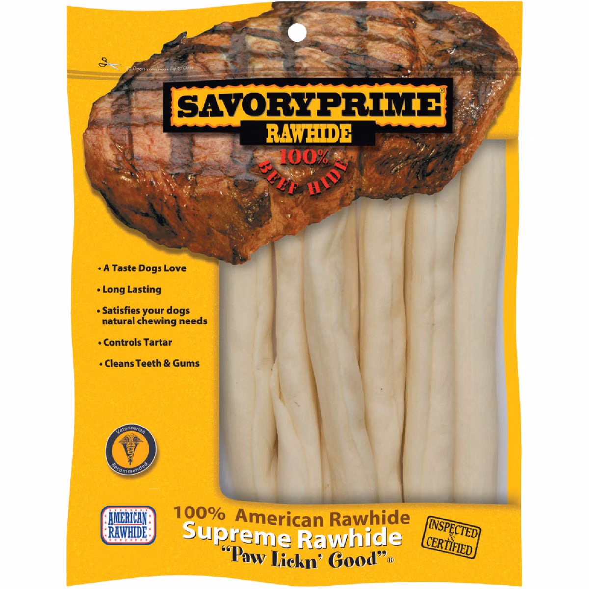 Savory Prime Natural Stick 9 In. to 10 In. Rawhide Chew