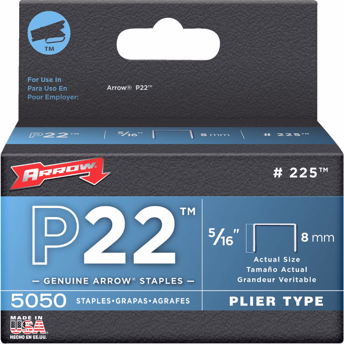 Arrow P22 Plier Type Staple, 5/16 In. (5050-Pack)