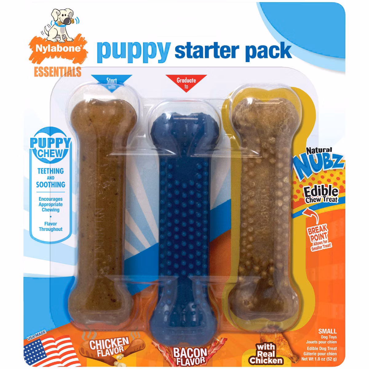 Nylabone Variety Flavor Puppy Starter Pack