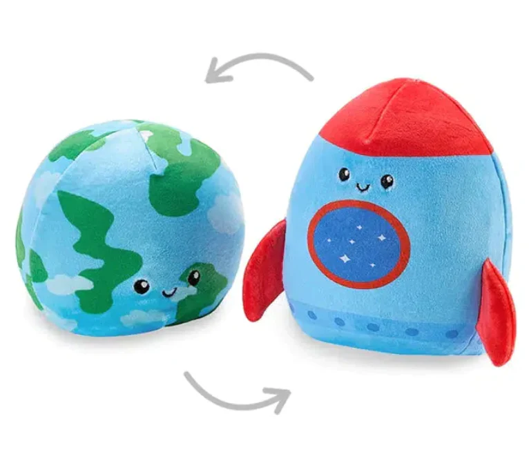 OMG Inside Outsies  Reversible Plush Toy – Earth / Rocket