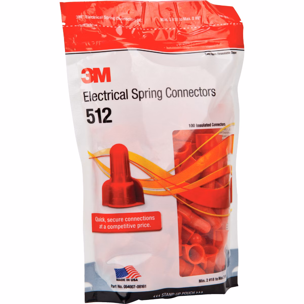 3M Medium Red 22 AWG to 8 AWG Wing Wire Connector (100-Pack)