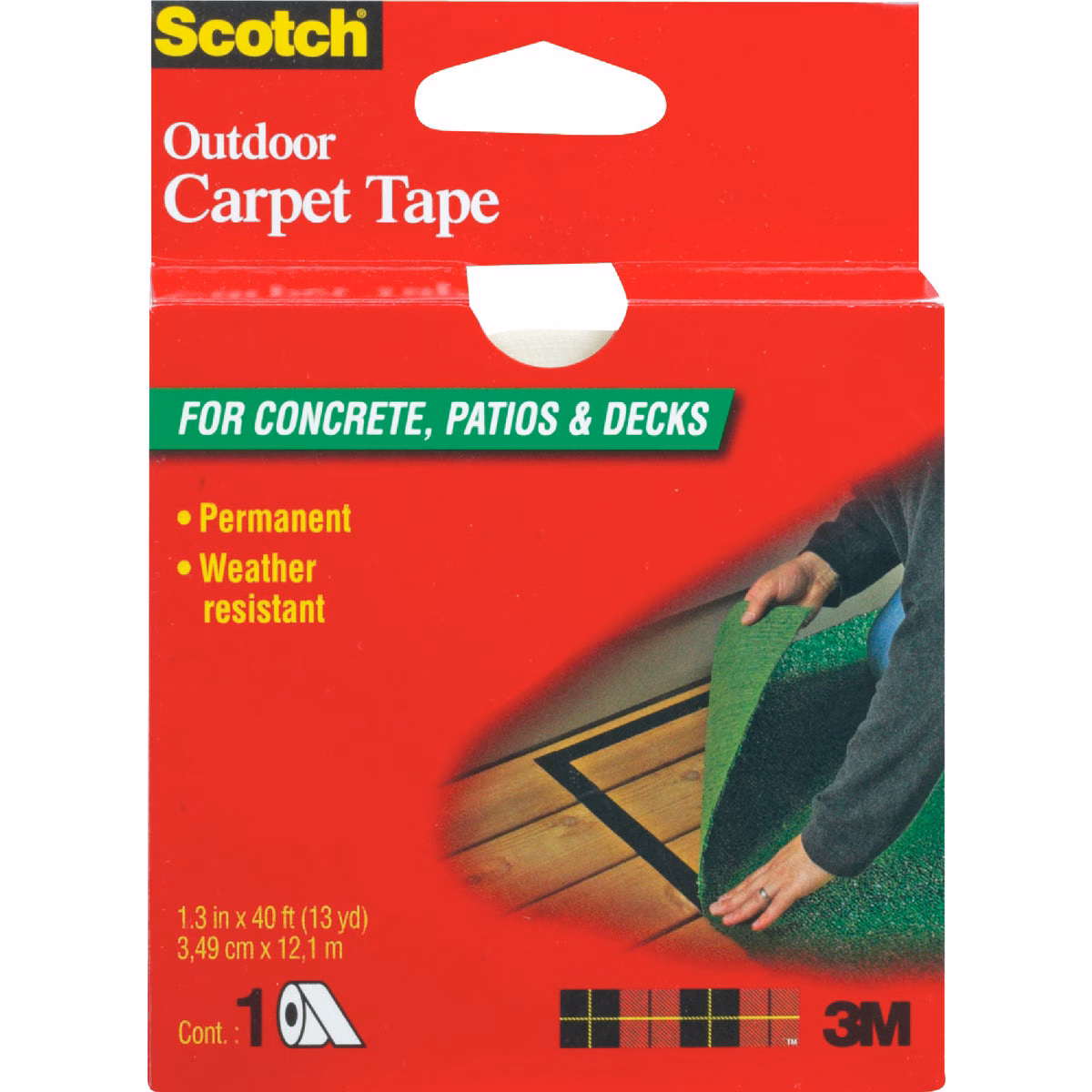 Scotch Outdoor 1.375 In. x 13.333 Yd. (34.9 mm x 12.1 m) Carpet Tape