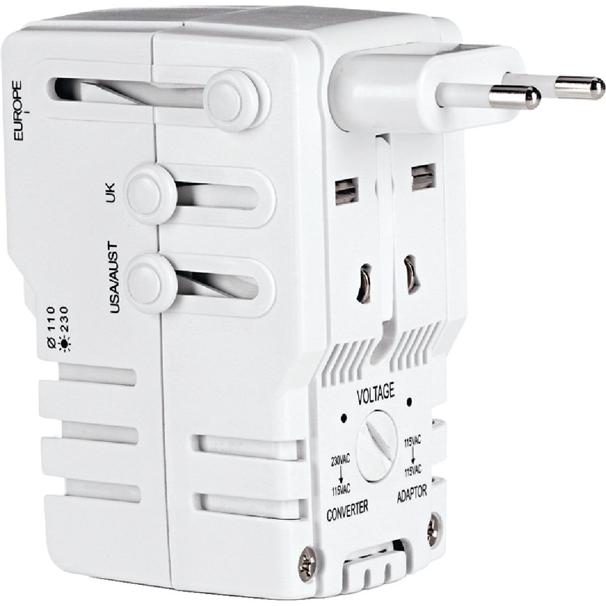 Conair Travel Smart 2-Blade All-In-One Foreign Plug Adapter Combination Unit