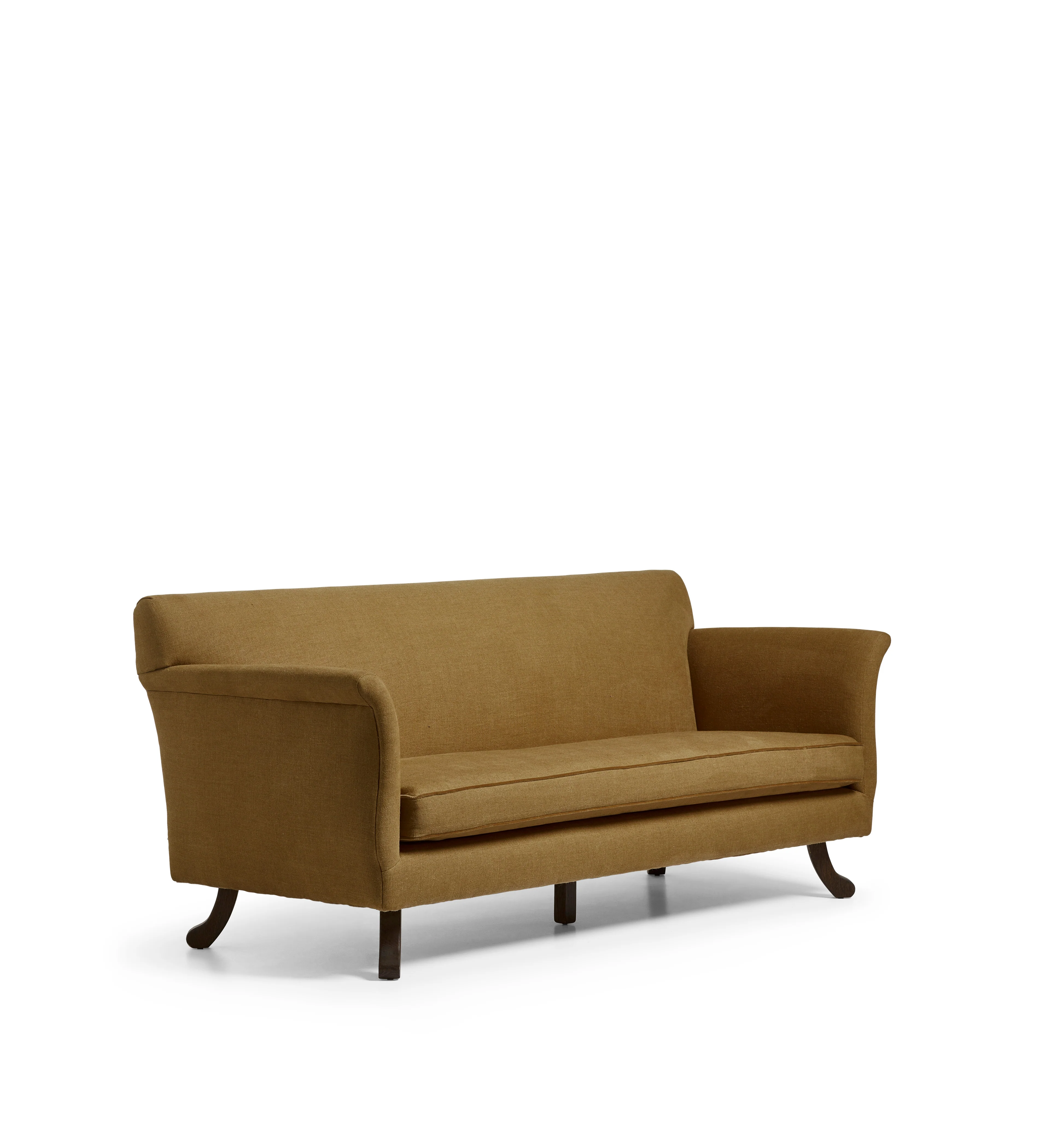 Alexandrina Linen 3-Seater Sofa – Dark Caramel