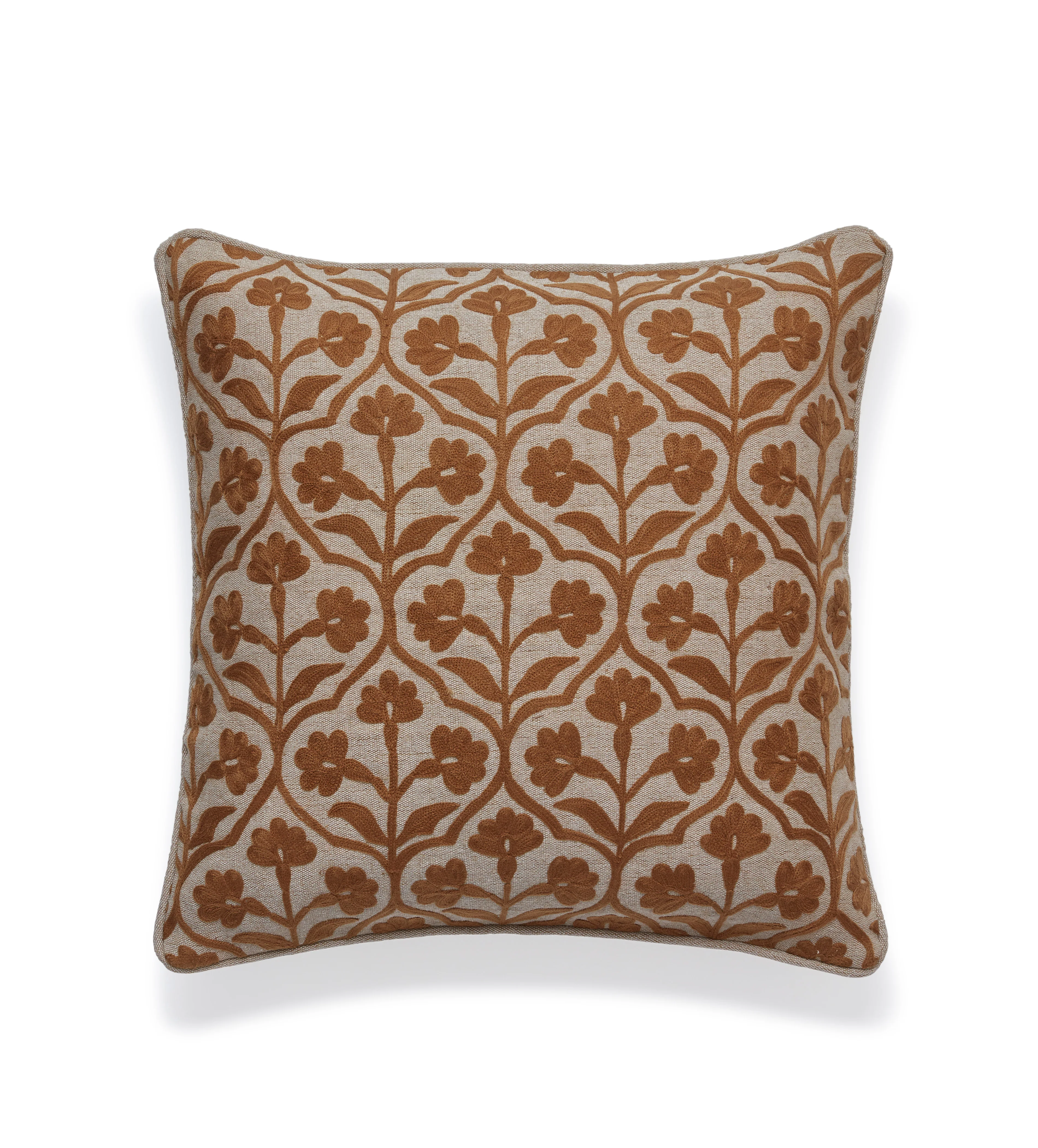 Allamanda Cushion Cover – Natural/Rust