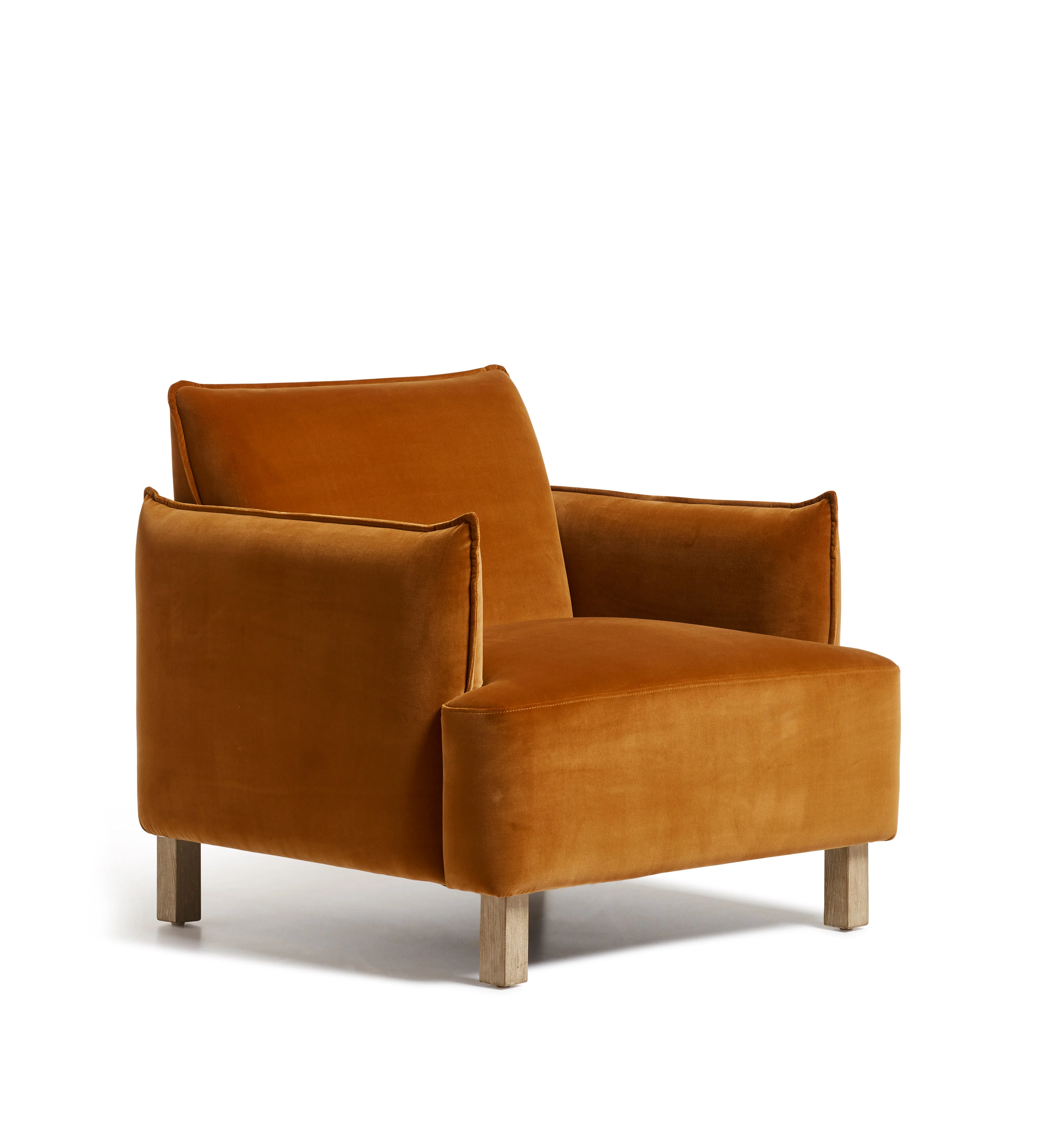 Alora Velvet Armchair – Dirty Orange