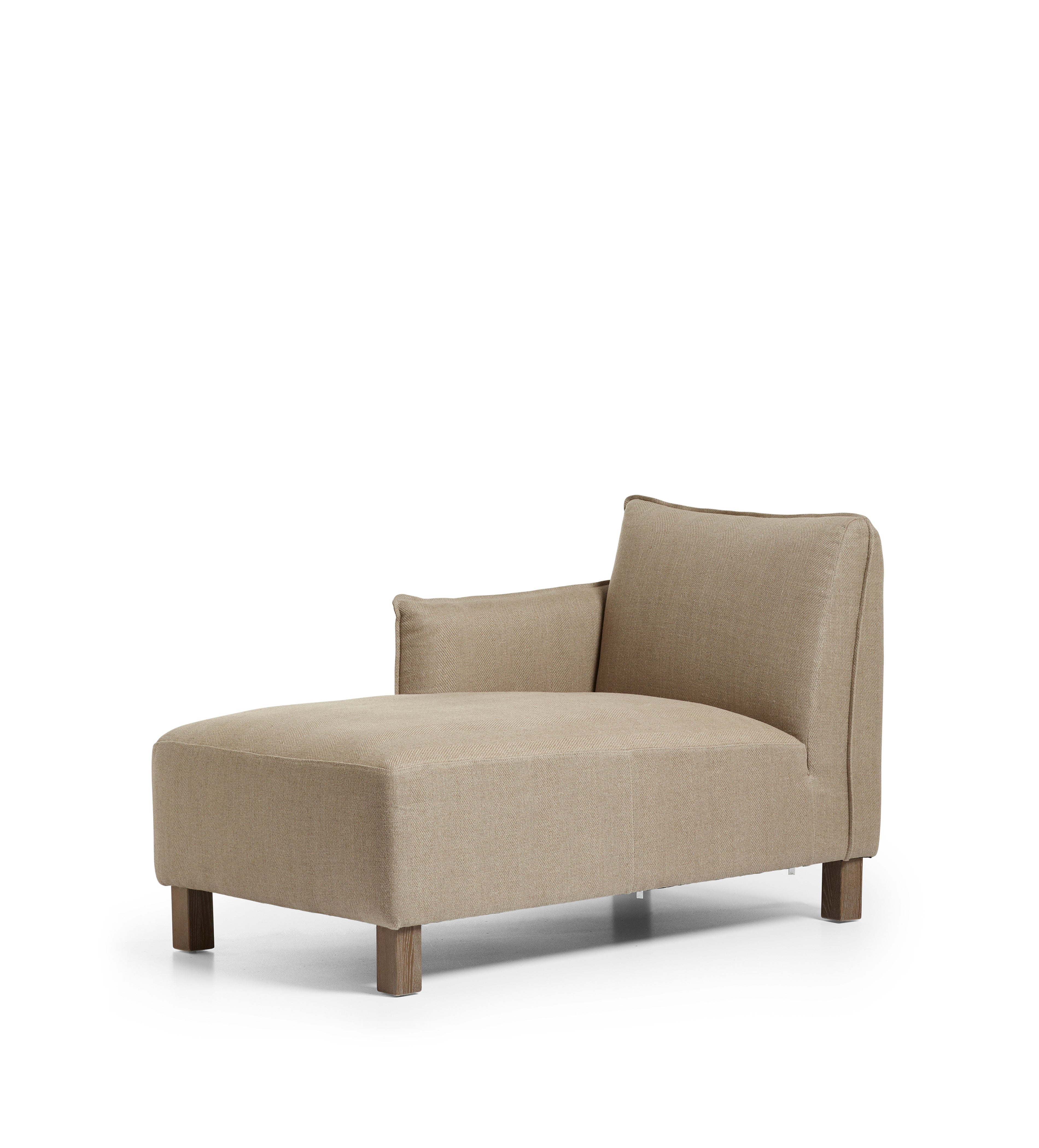 Alora Modular Sofa – Left-Hand Facing Chaise – Wild Oats Wide Herringbone