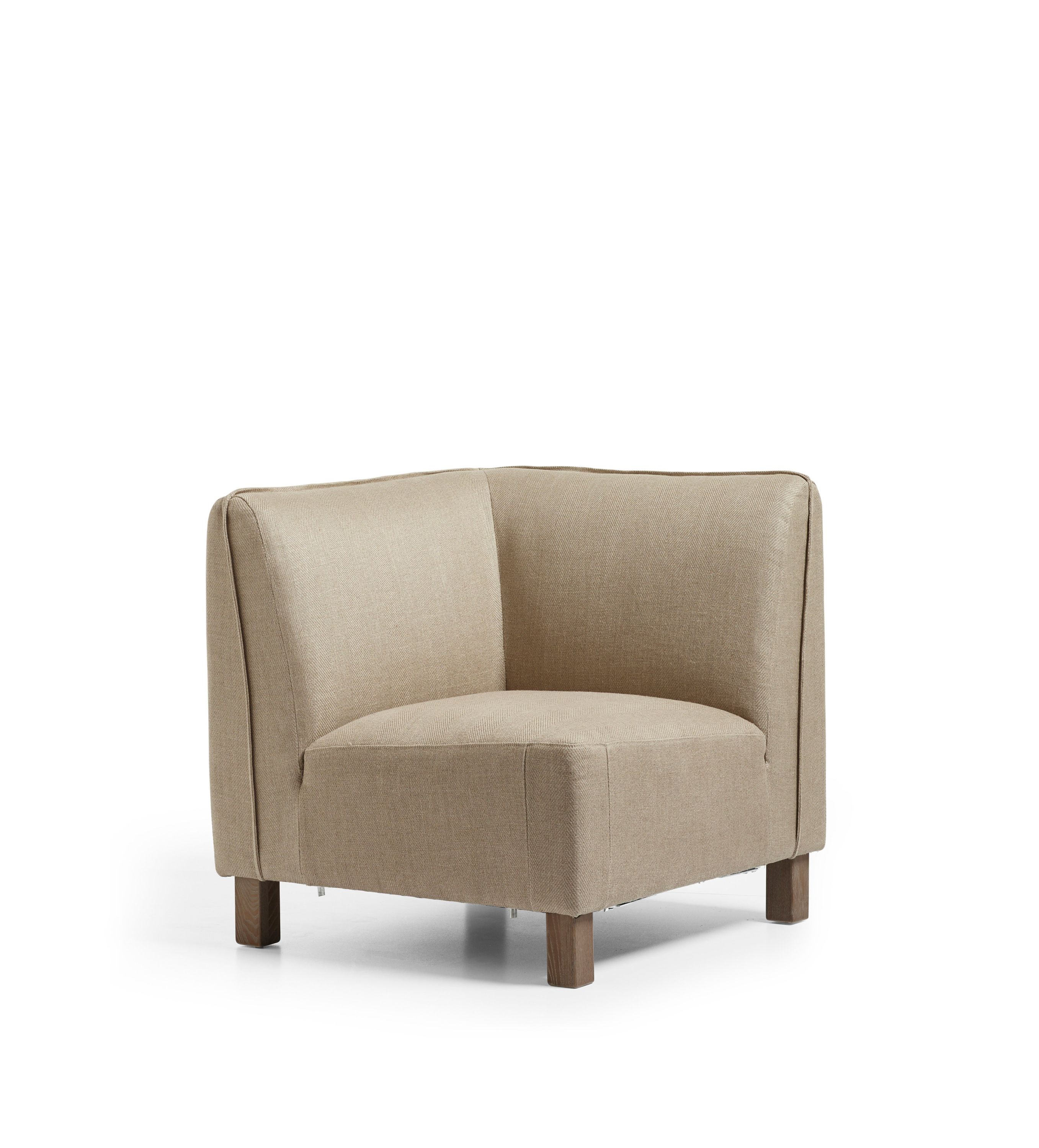 Alora Modular Sofa – Corner Unit – Wild Oats Wide Herringbone