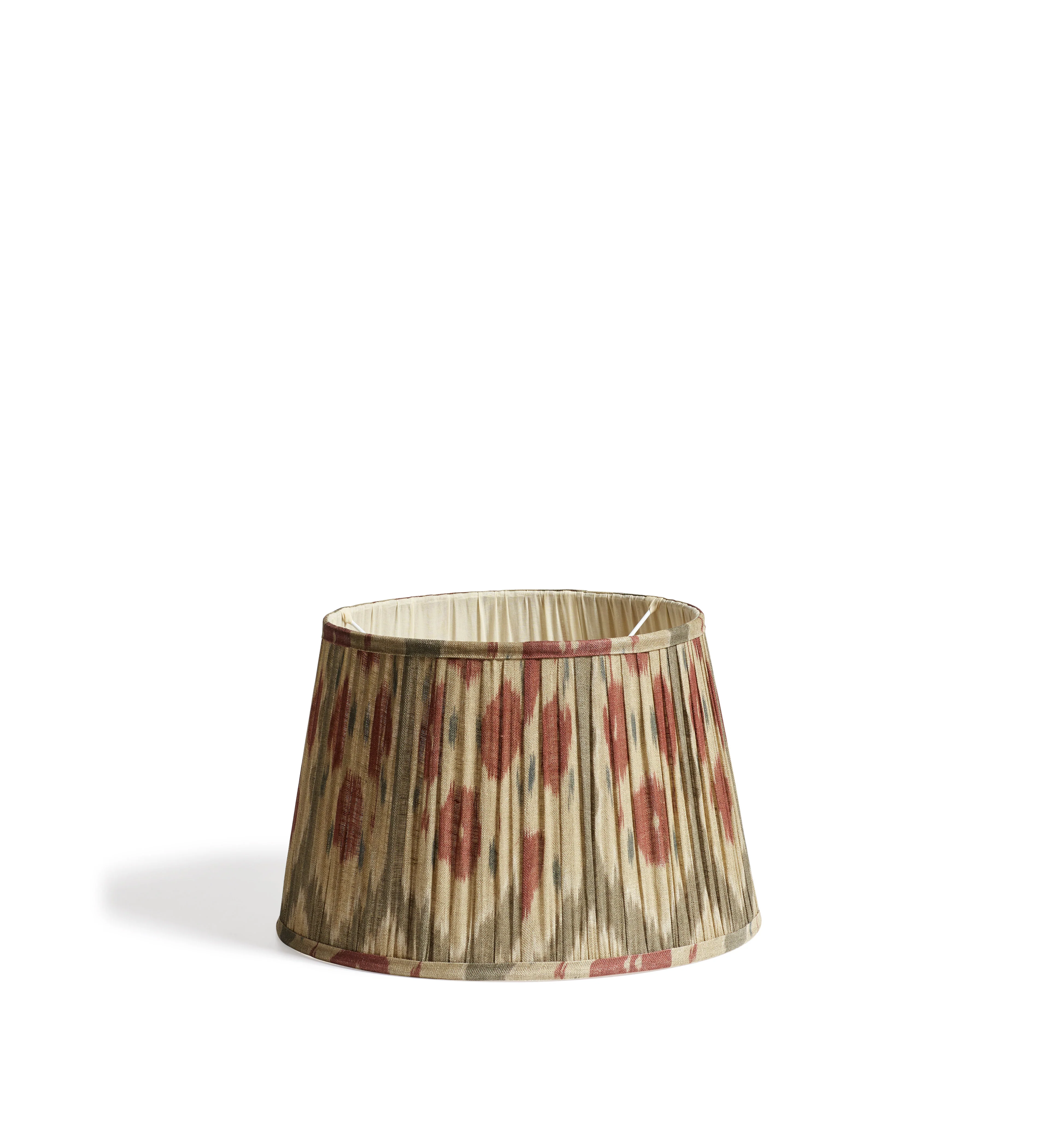 Amisha Pleated Linen Lampshade 35cm – Green/Burgundy
