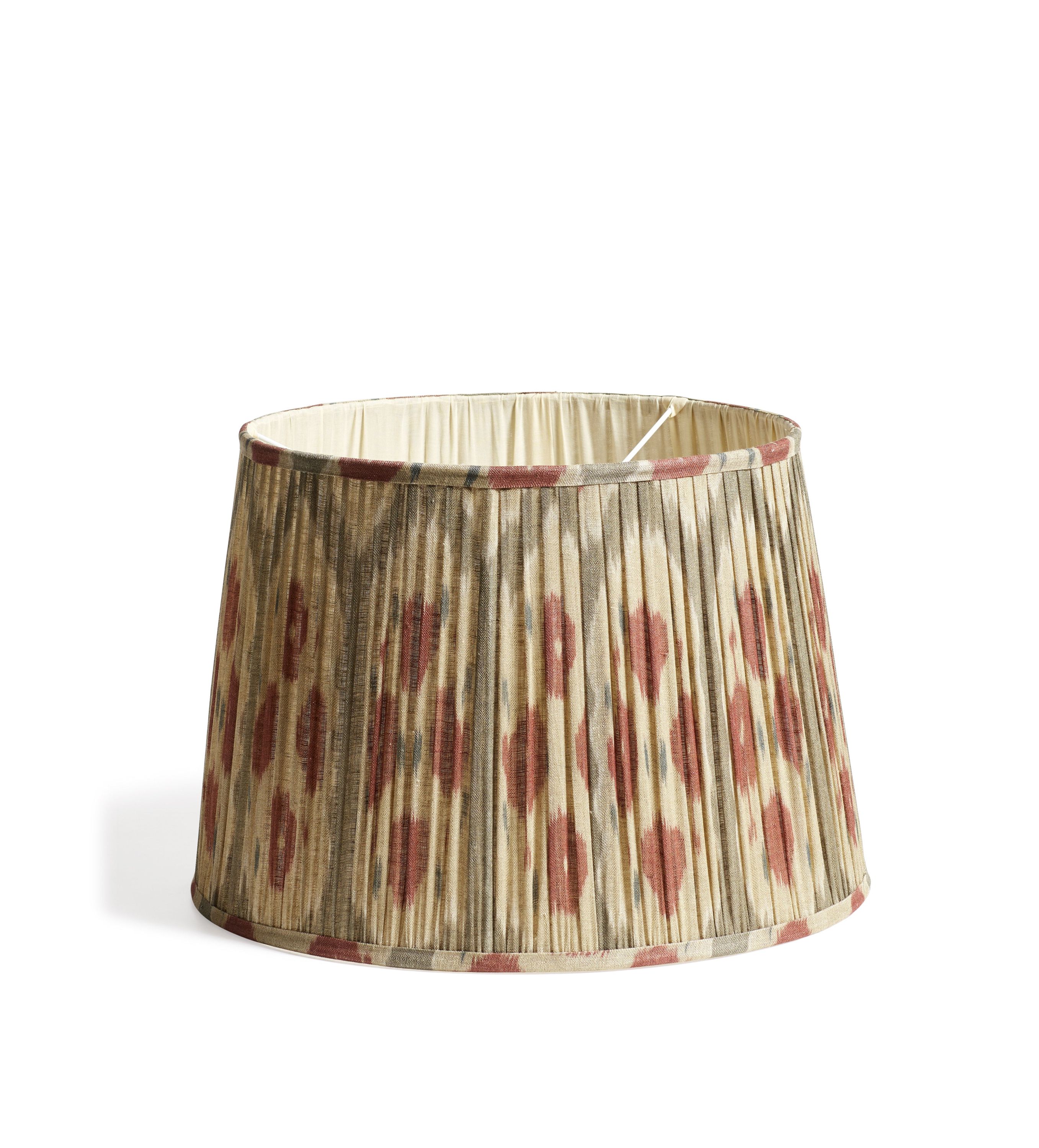 Amisha Pleated Linen Lampshade 45cm – Green/Burgundy