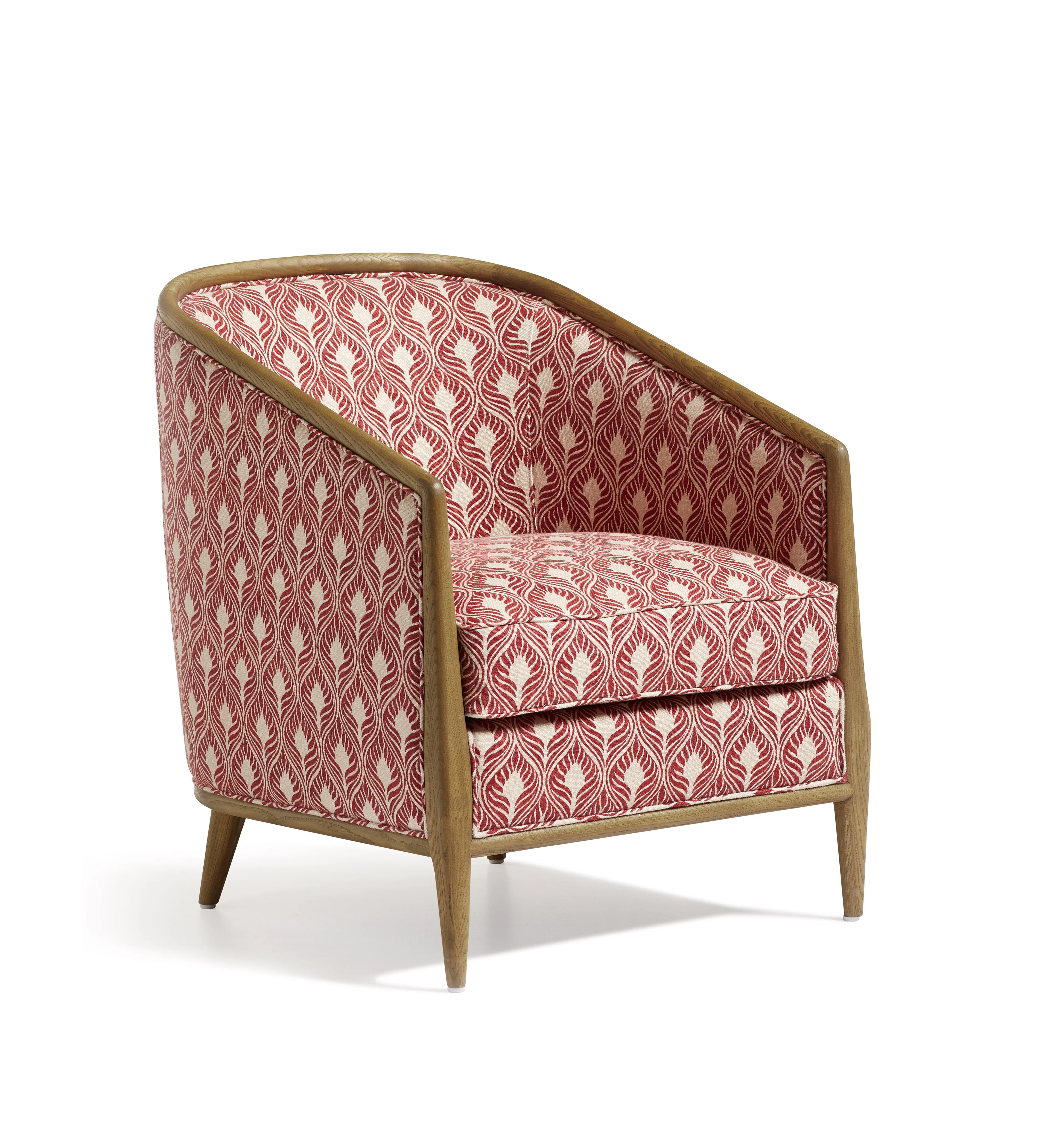 Annalee Ghini Feathers Linen Armchair – Red Garnet