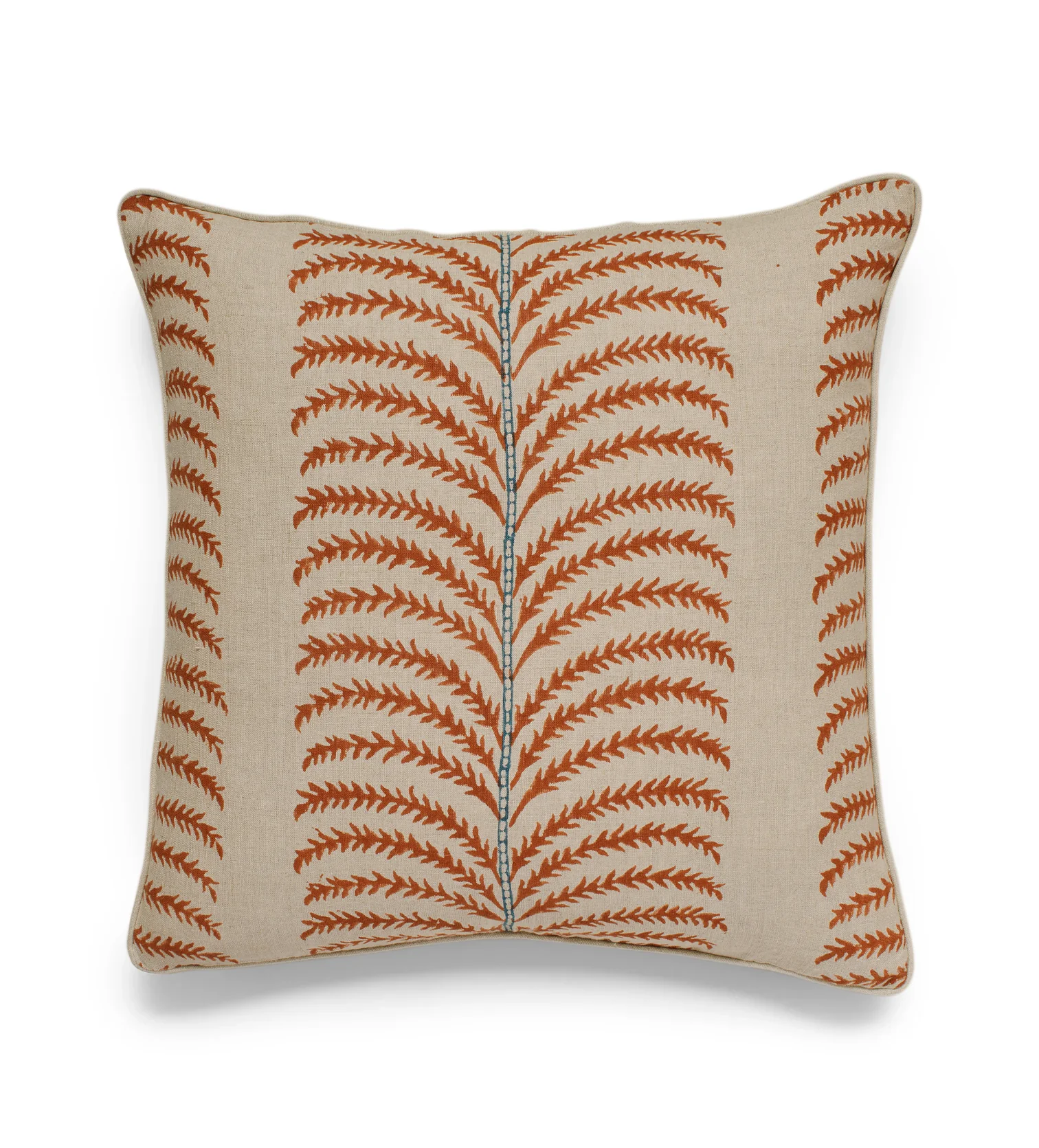 Areca Cushion Cover – Dirty Orange/Airforce Blue