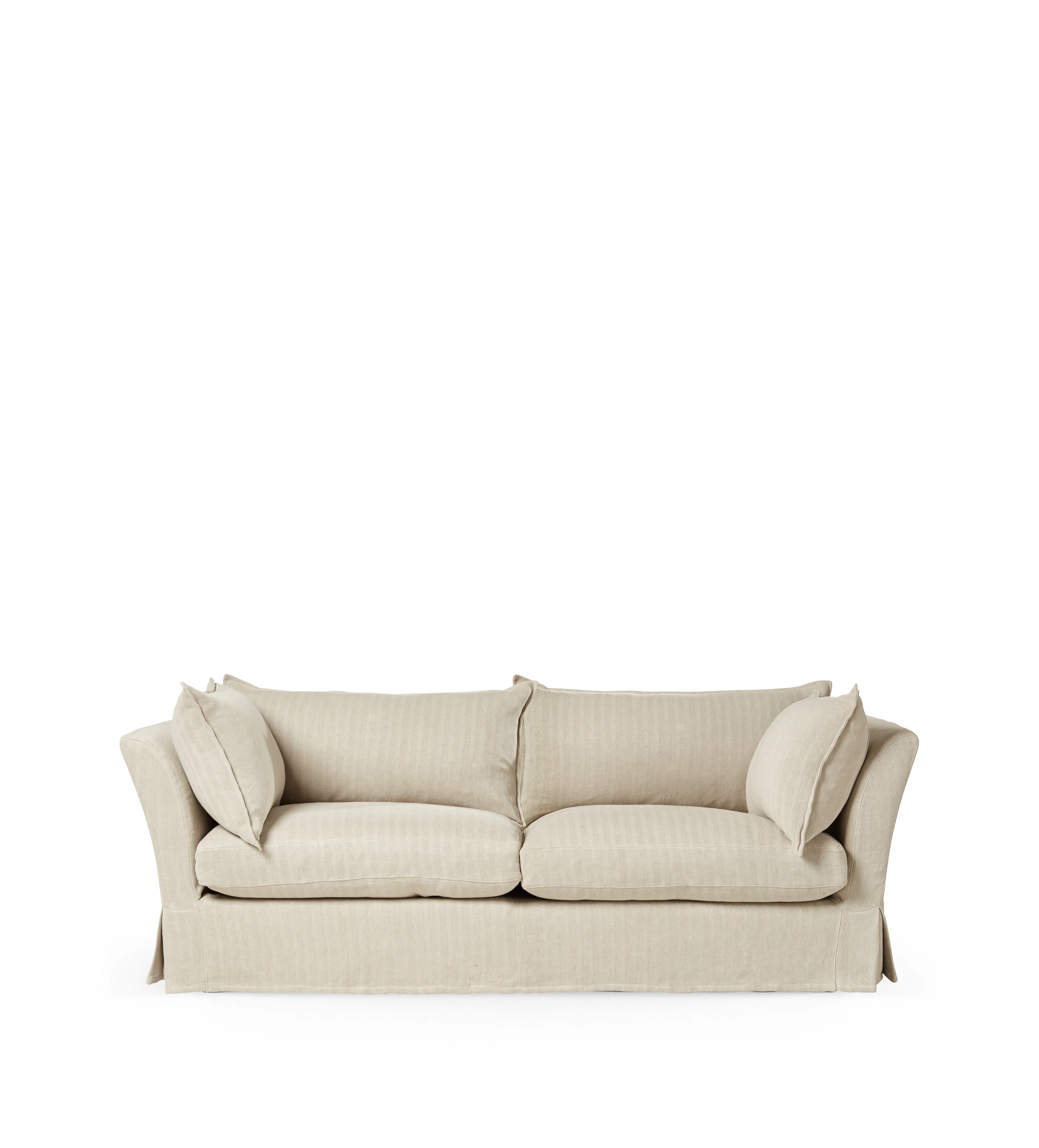 Avitus Linen 3-Seater Sofa – Flax Narrow Herringbone