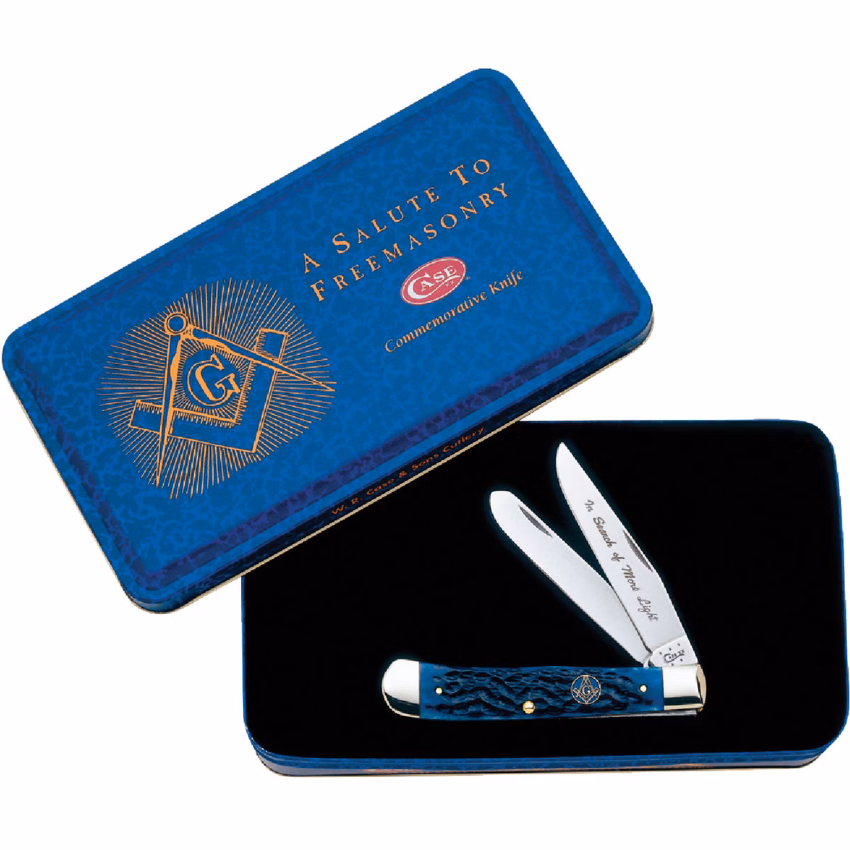 Case Masonic Trapper 3.25 In./3.27 In. Folding Knife with Gift Tin