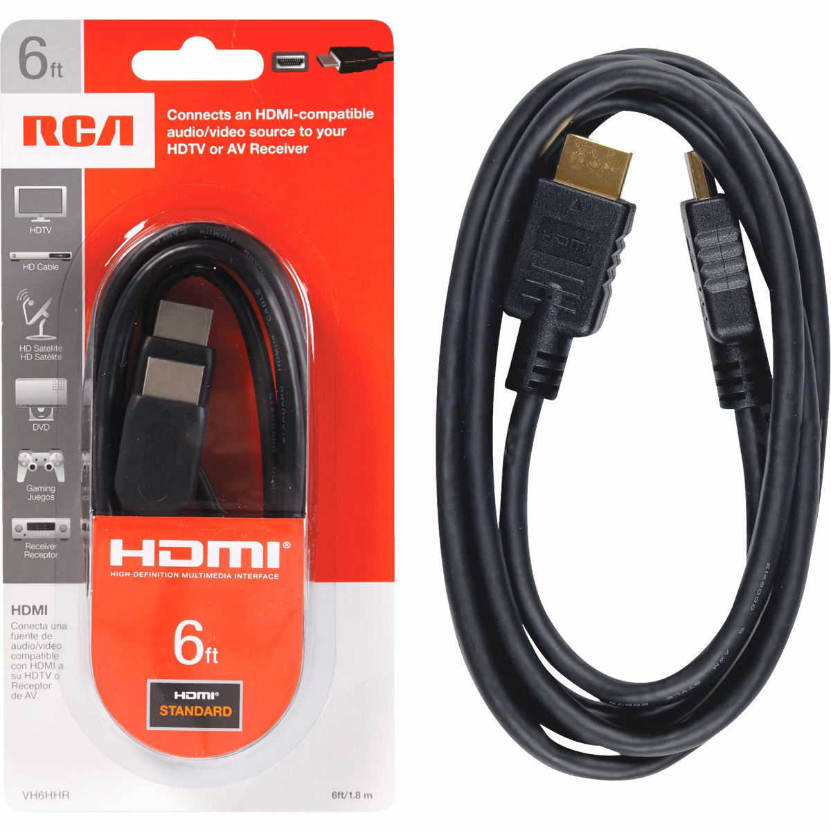 RCA 6 Ft. Black Standard HDMI Cable