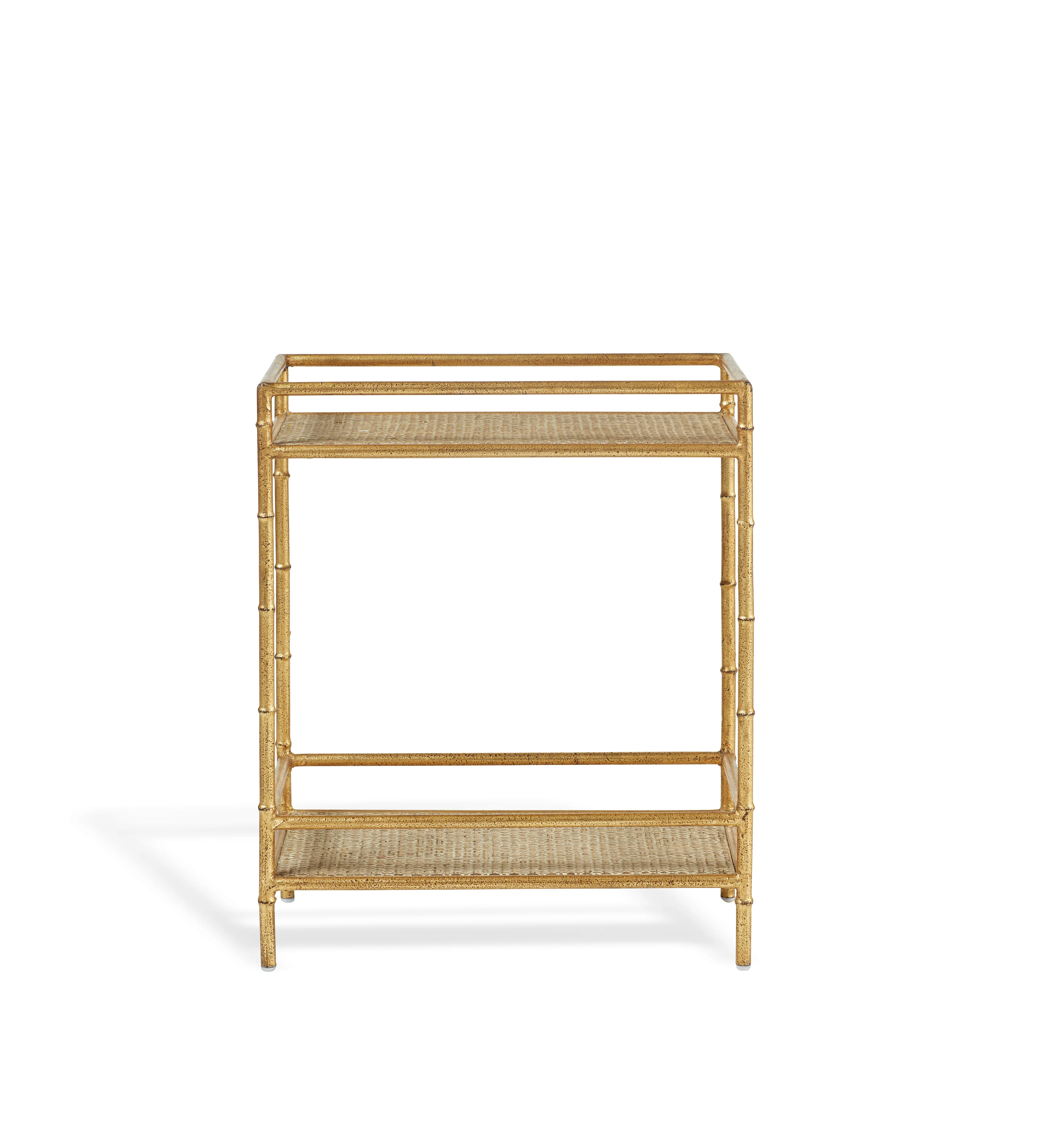 Baricella Side Table with Shelves – Light Grey