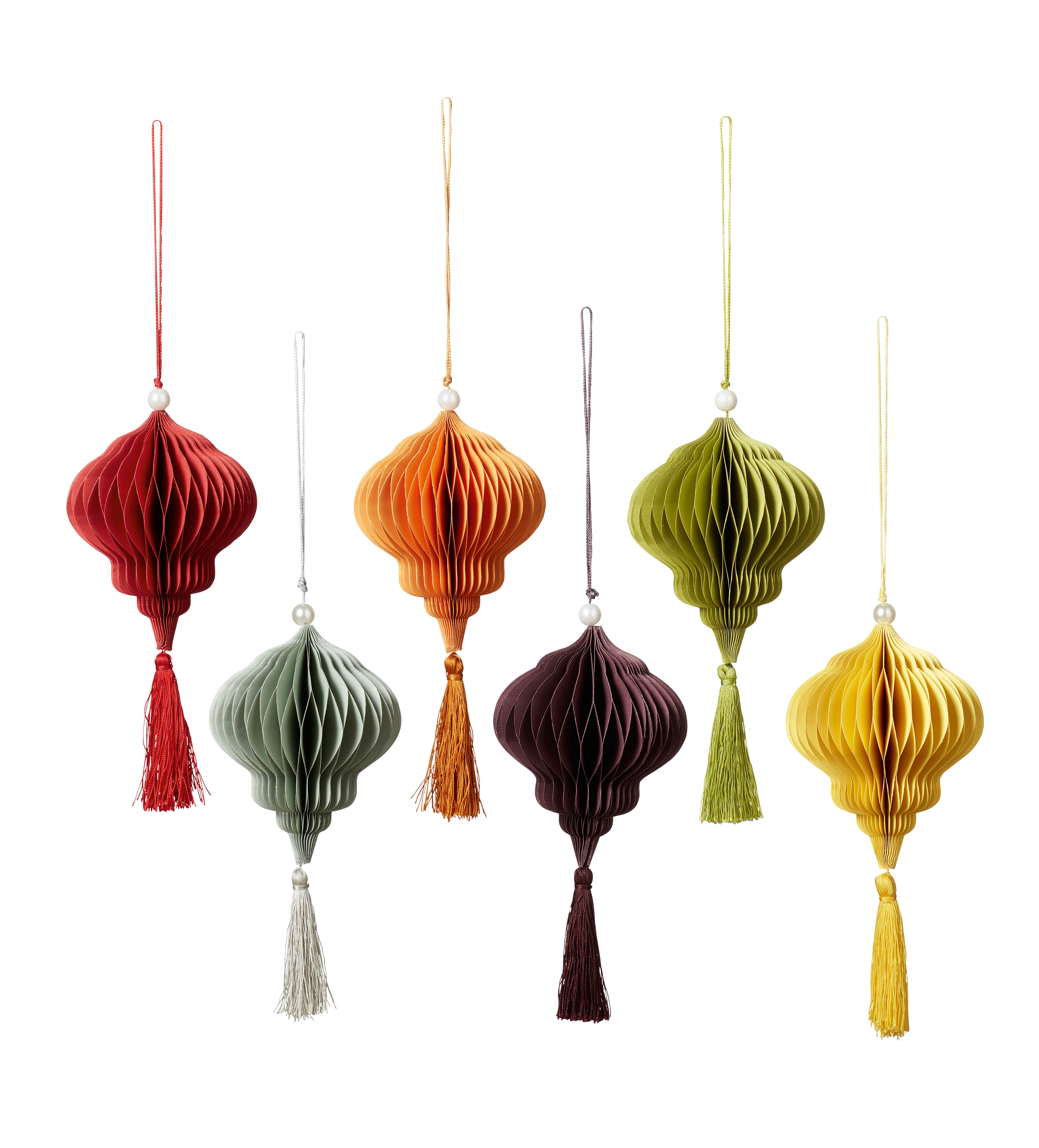 Bauble Honeycomb Decoration – Set of Six – Multi