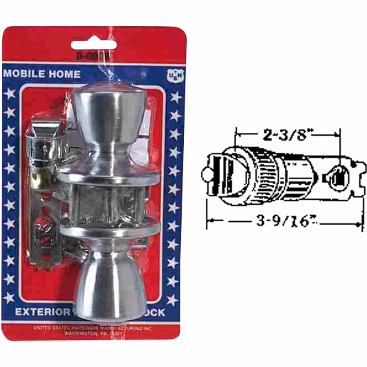 United States Hardware Satin Chrome Entry Door Knob