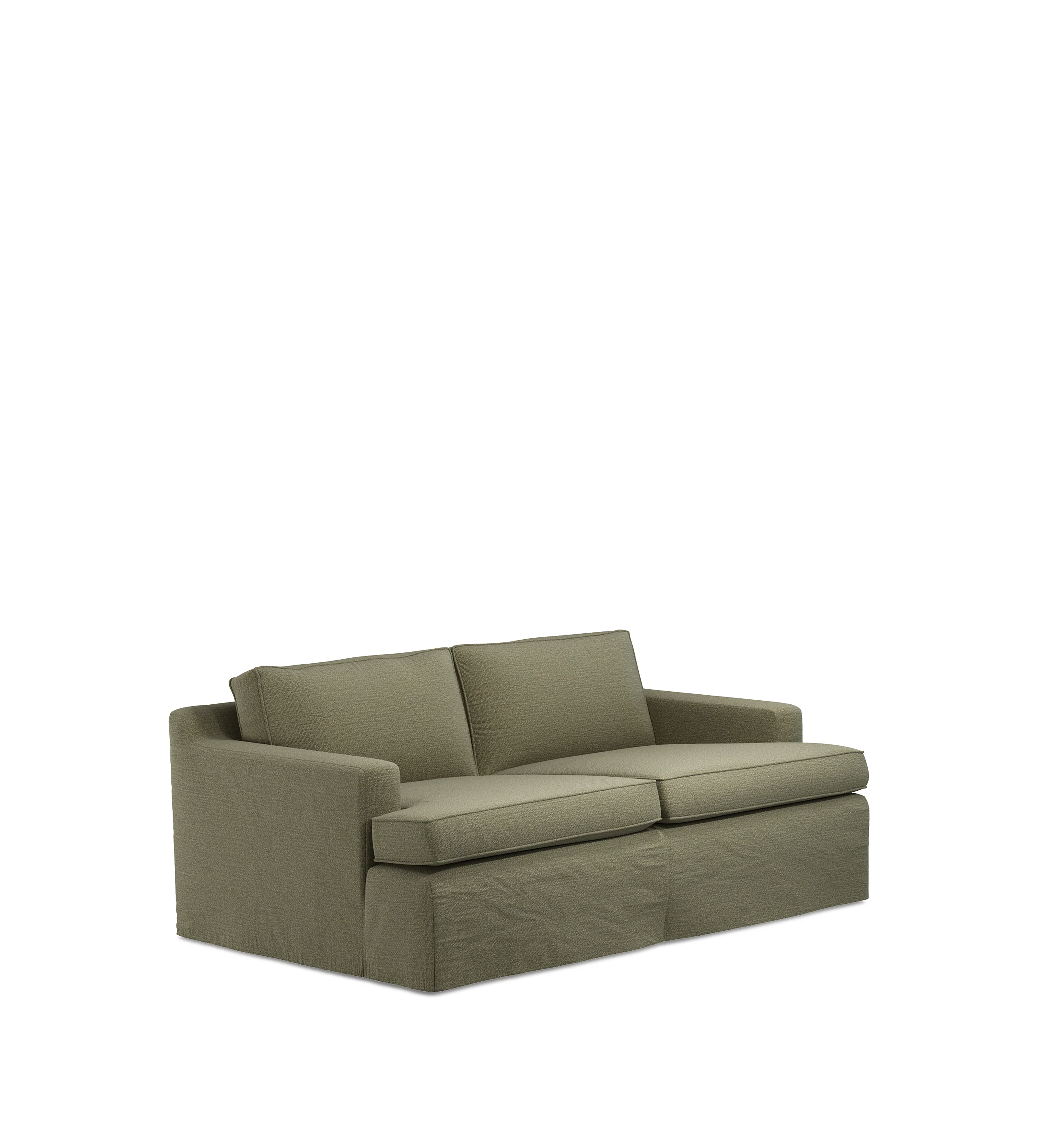 COVER ONLY – Beale Clever Linen Loose Cover for 2-Seater Sofa – Dune Green