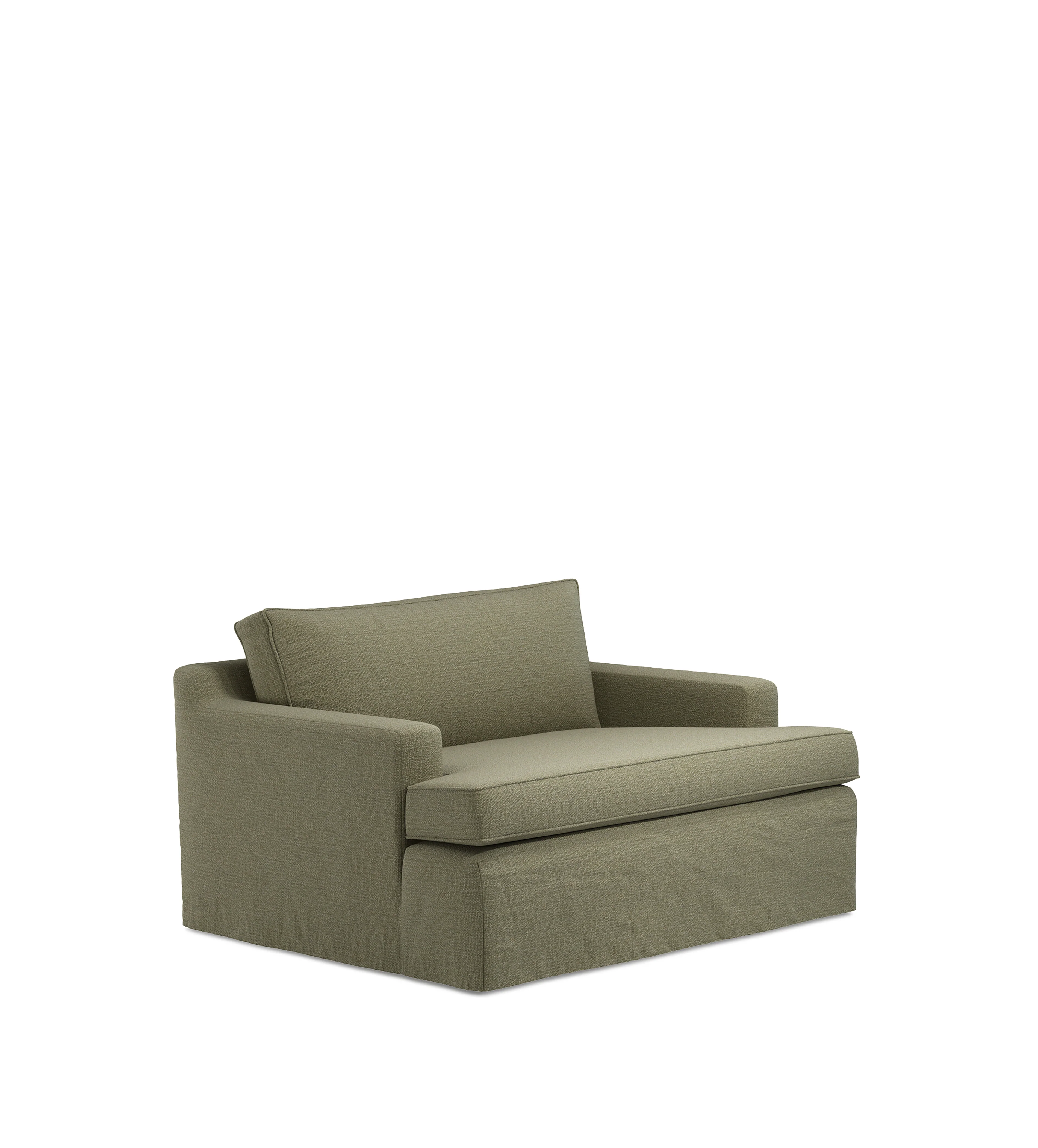 COVER ONLY – Beale Clever Linen Loose Cover for Loveseat – Dune Green