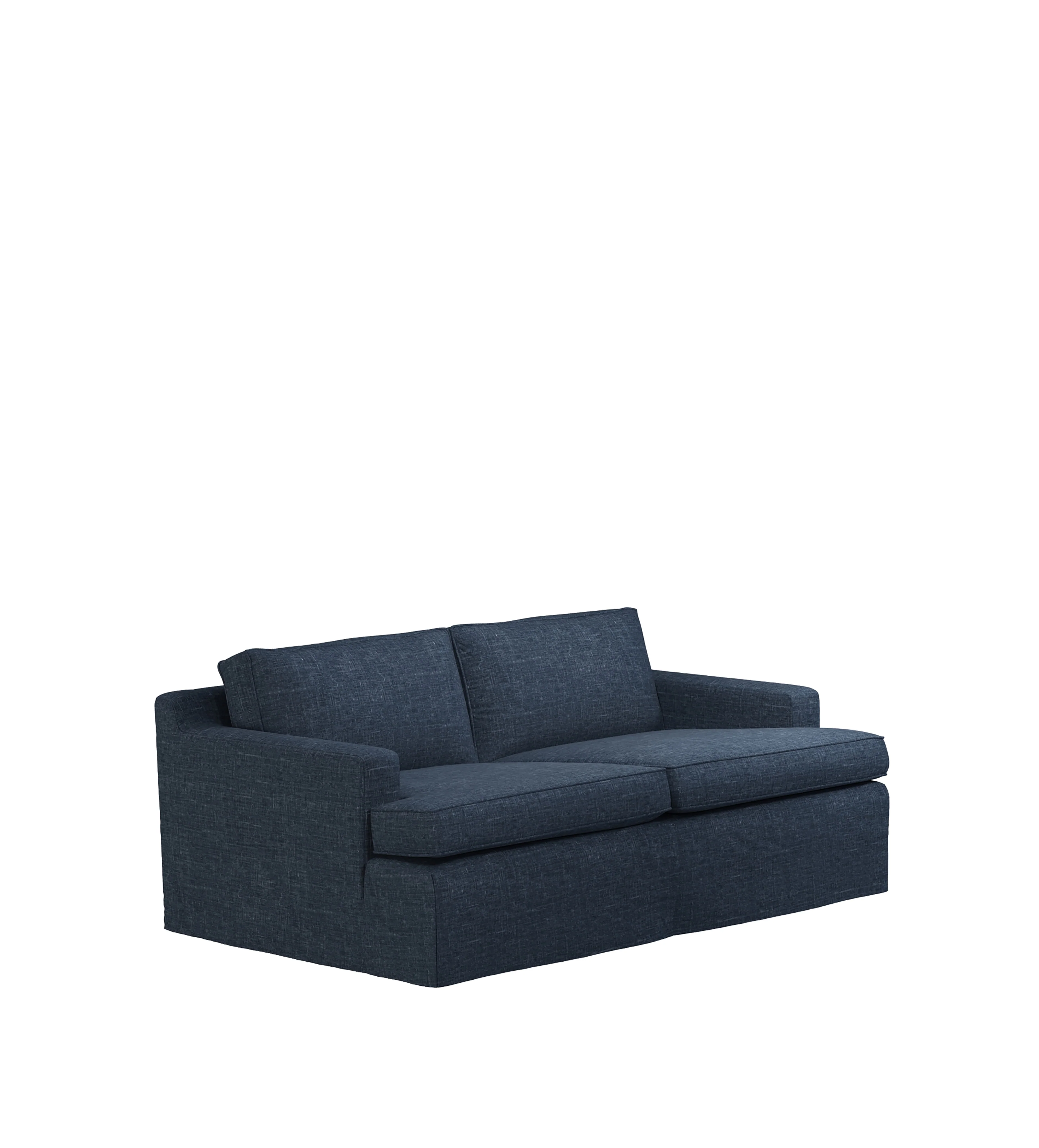COVER ONLY – Beale Laundered Linen Loose Cover for 2-Seater Sofa – Midnight Blue
