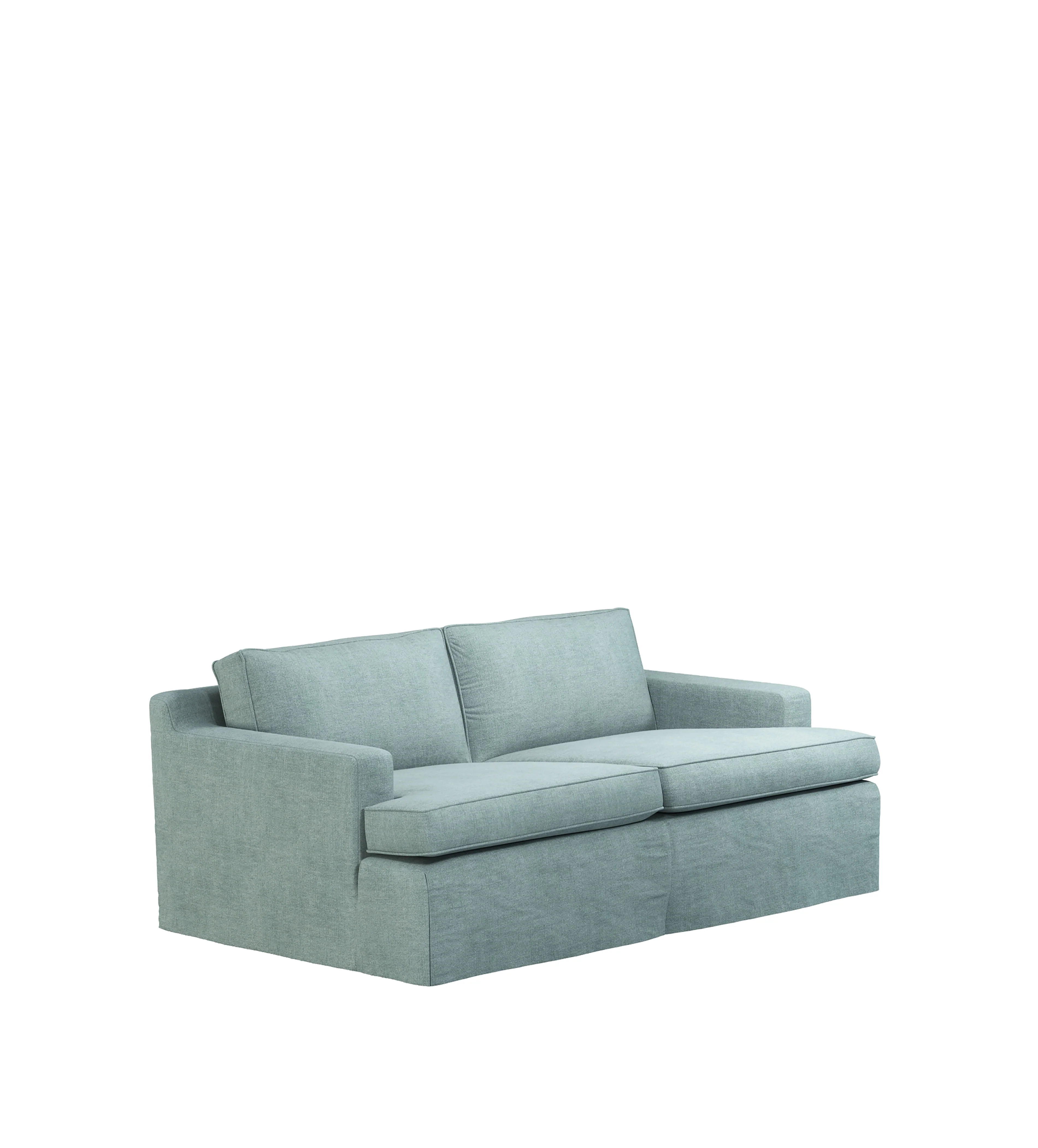 COVER ONLY – Beale Stonewash Linen Loose Cover for 2-Seater Sofa – Aqua
