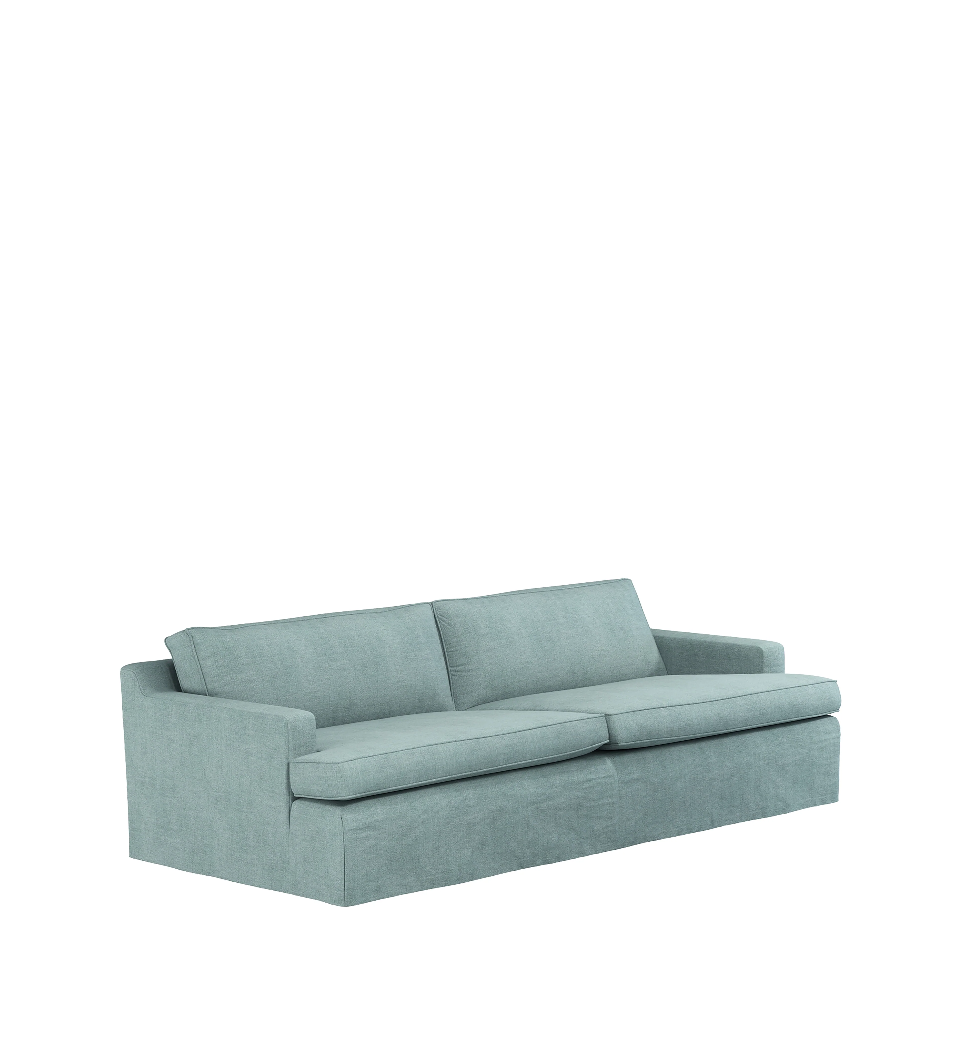 COVER ONLY – Beale Stonewash Linen Loose Cover for 3-Seater Sofa – Aqua