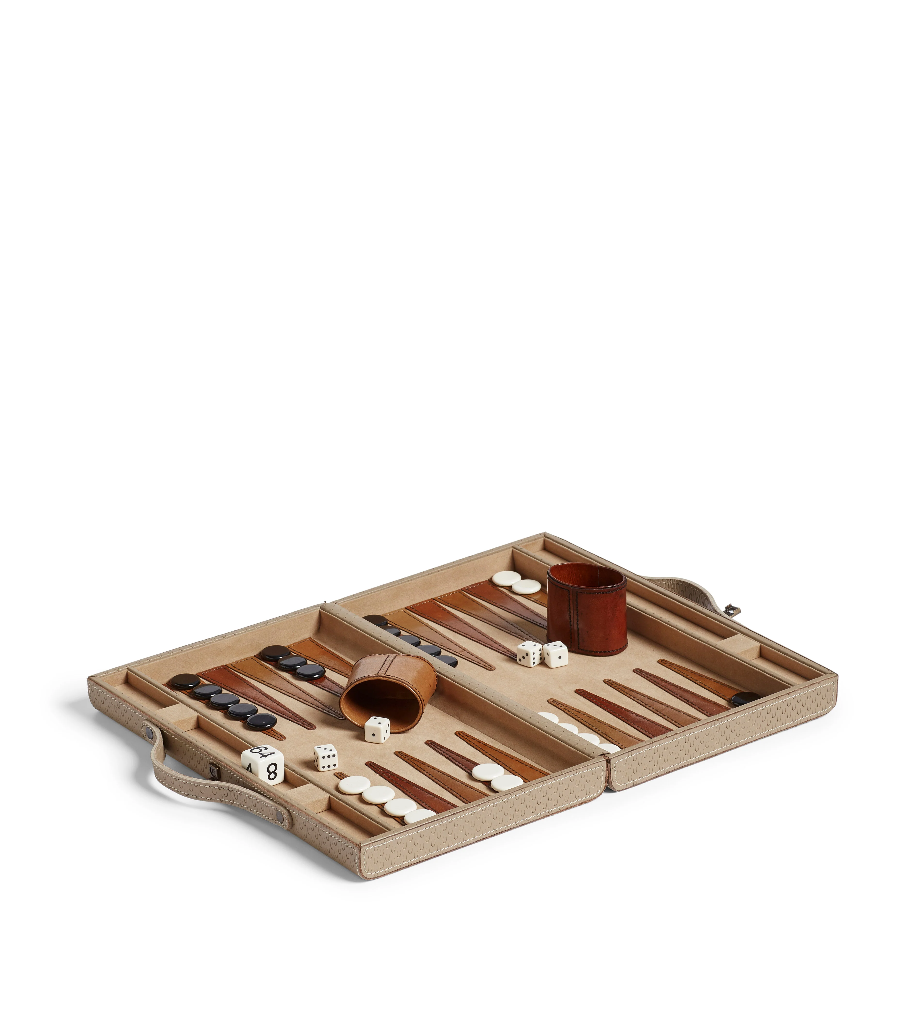 Bennet Leather Backgammon Set – Taupe