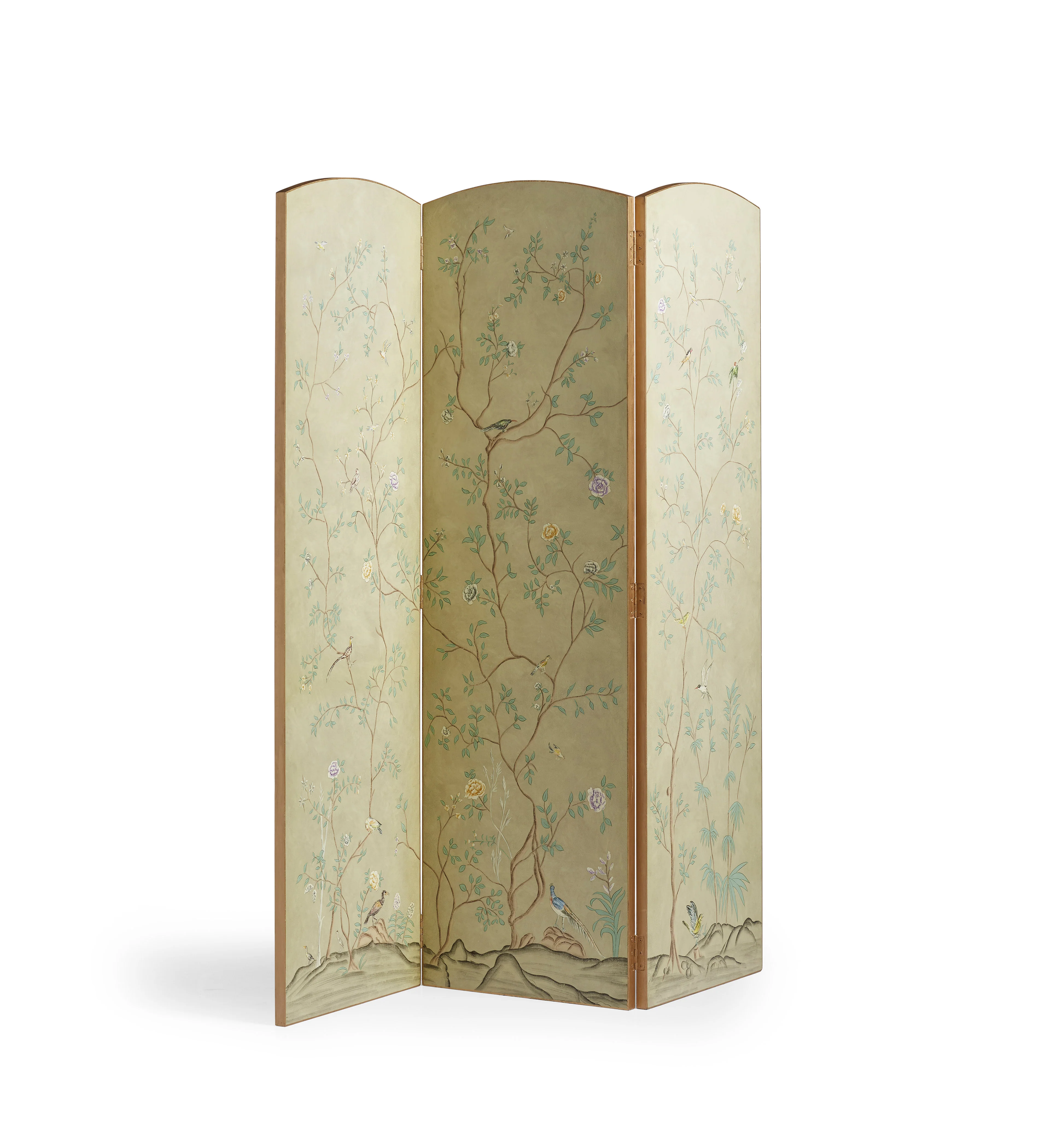 Birdsong Folding Screen – Flushed Cream