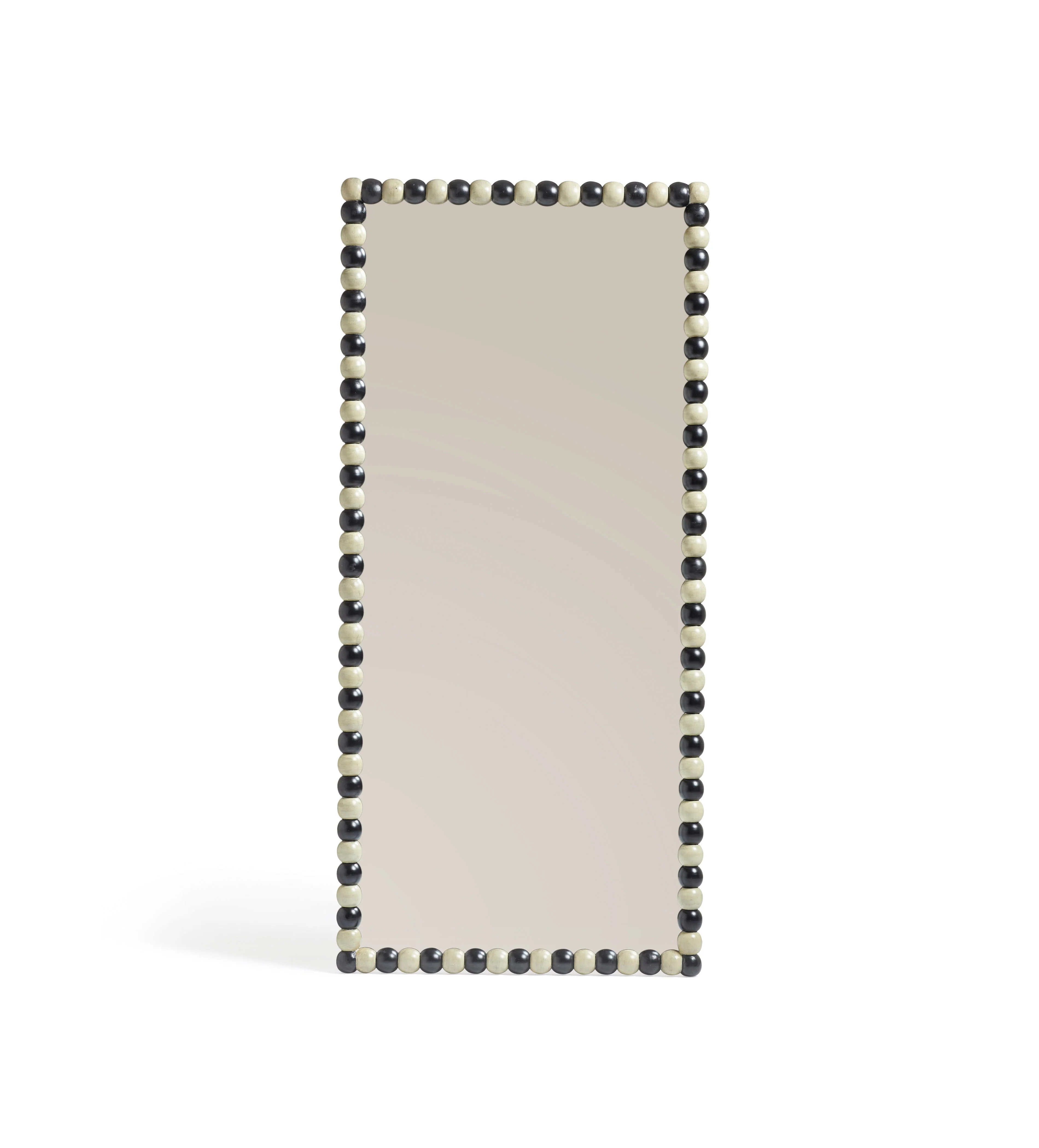 Bobina Floor-Standing Mirror – Vellum/Distressed Black