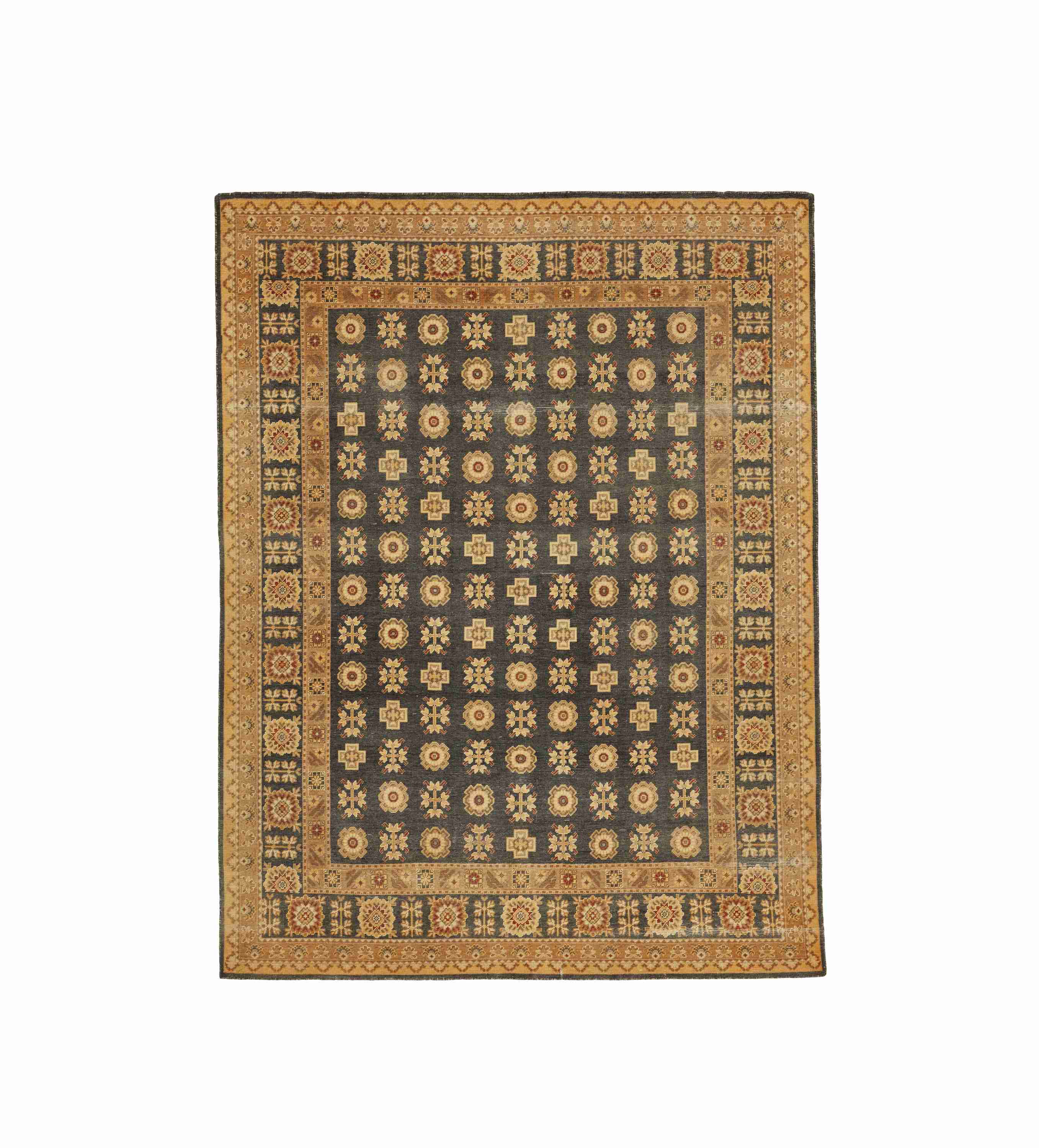 Bordure Rug 244x305cm – Slate Blue/Gold
